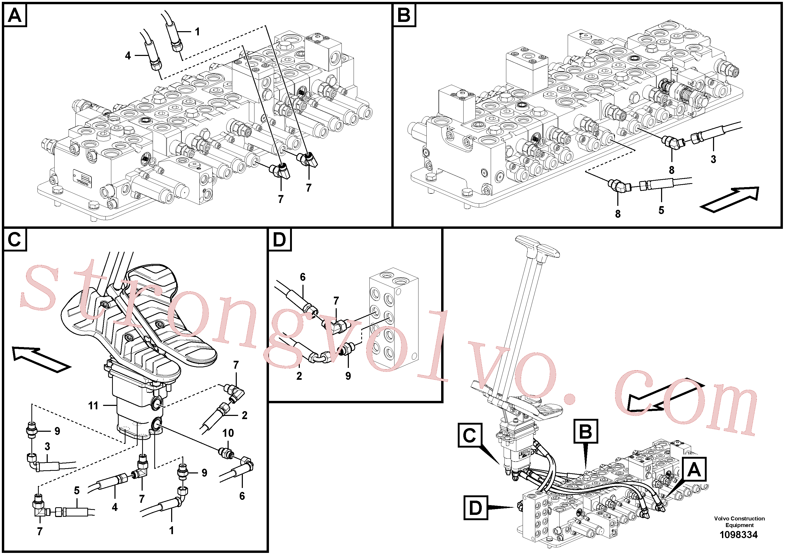 VOE939901 Volvo Sistema servomotor, válvula de comando para pedal da válvula de comando(1098334 Montagem)