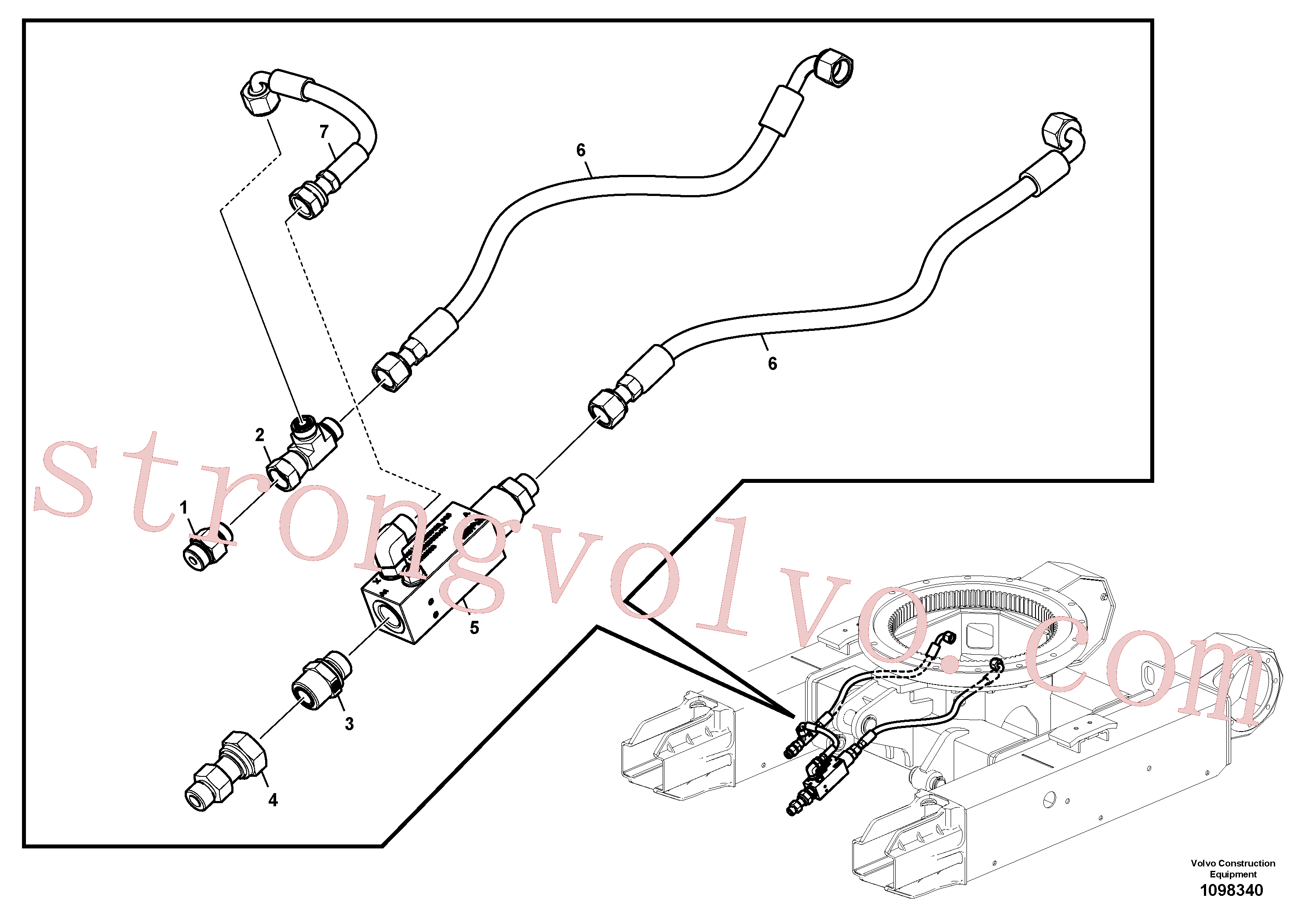 Atacado VOE16249768 Mangueira completa Volvo escavadeira