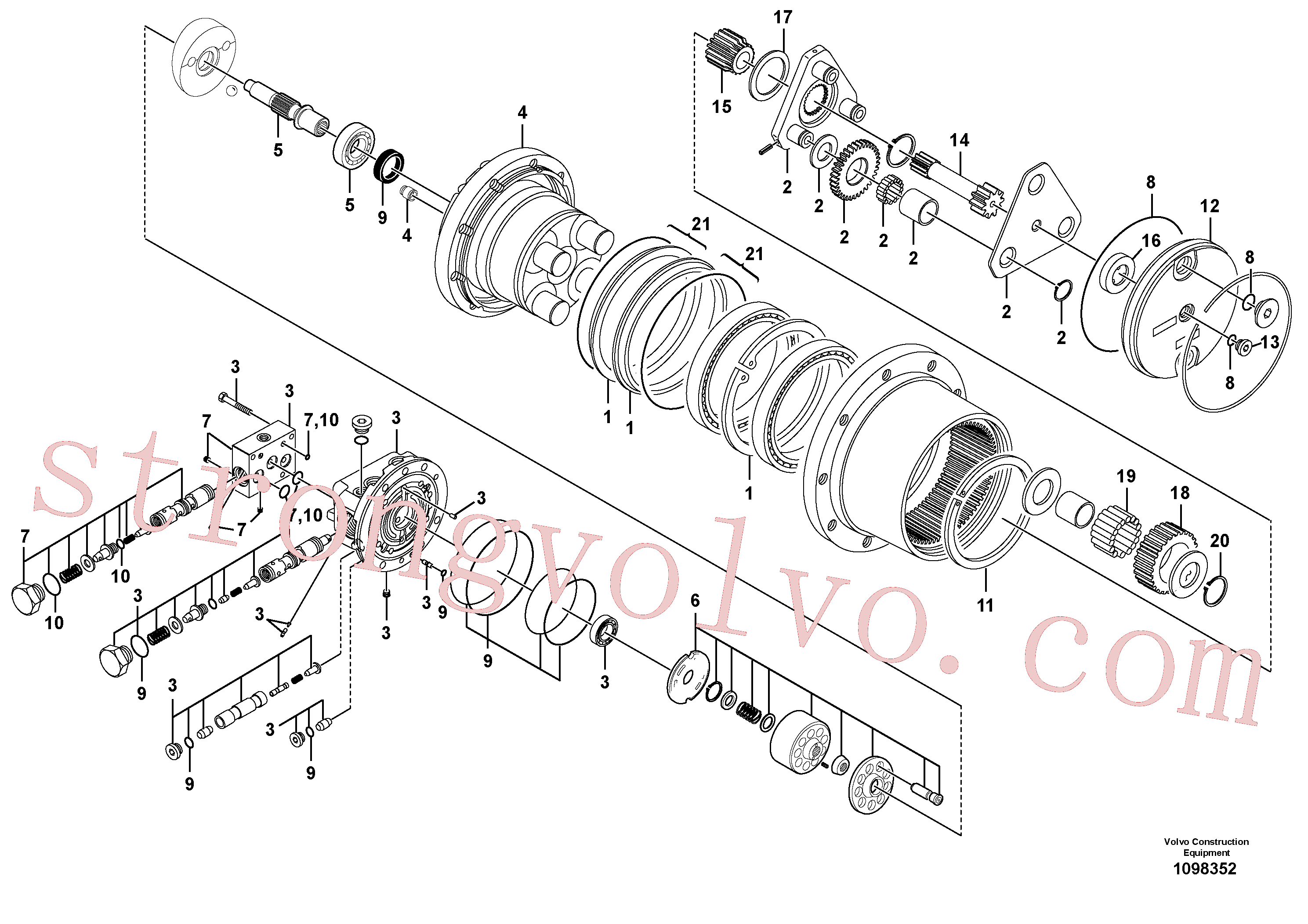 VOE15092724 Arruela de encosto Volvo escavadeira