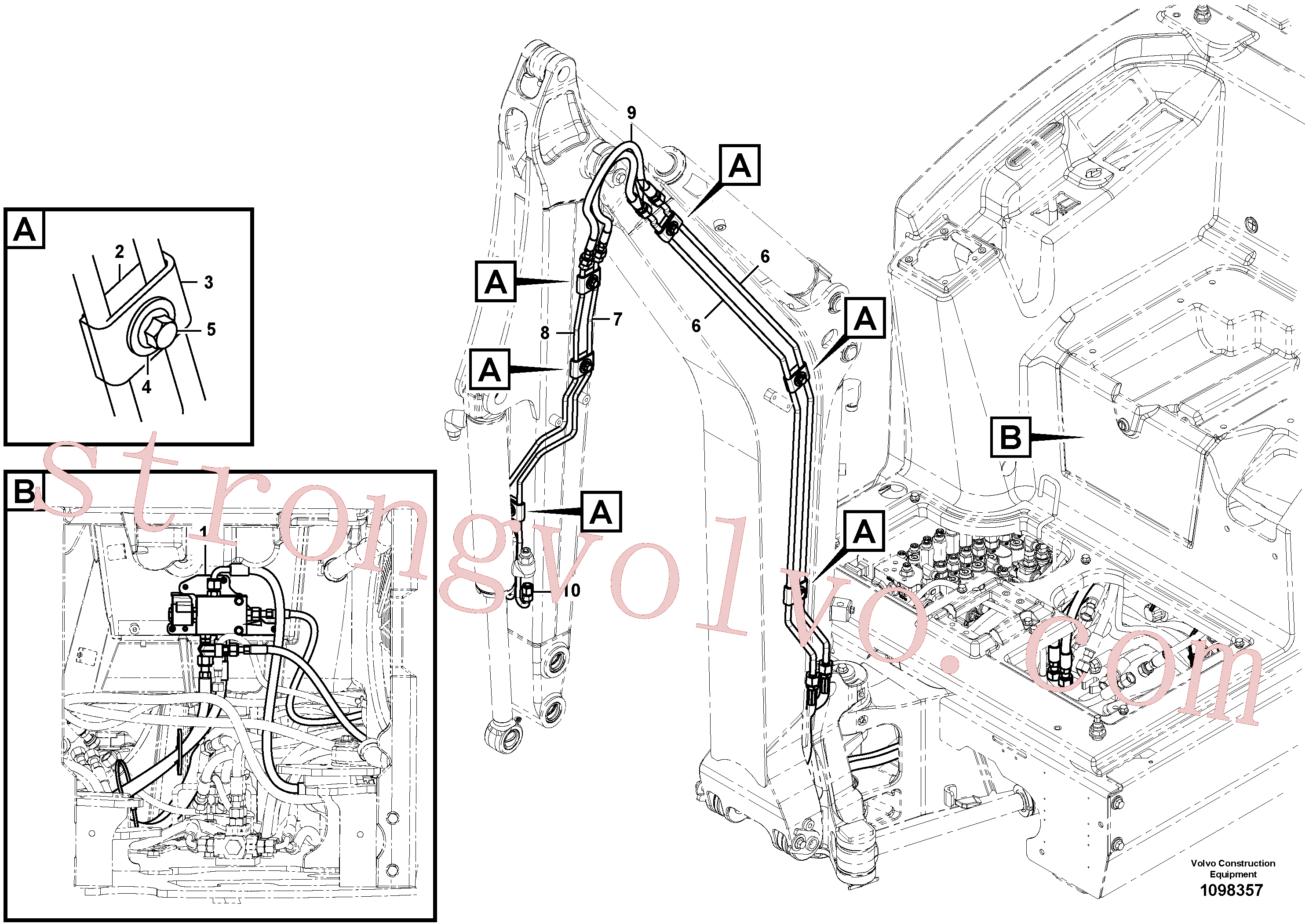 China Made VOE935151 Porca de conexão Volvo Acessórios para escavadeira