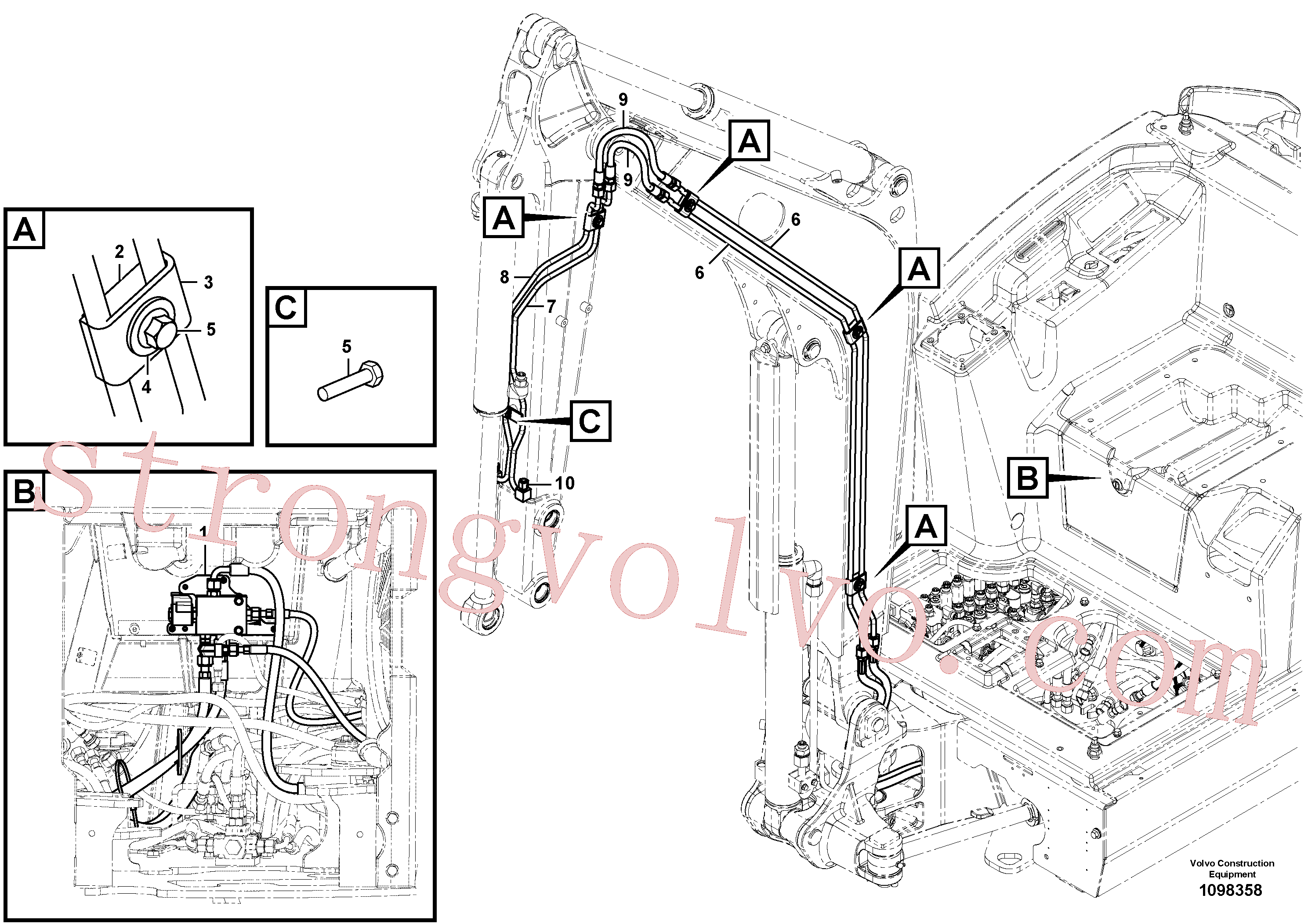 VOE11802958 Mangueira completa Volvo escavadeira