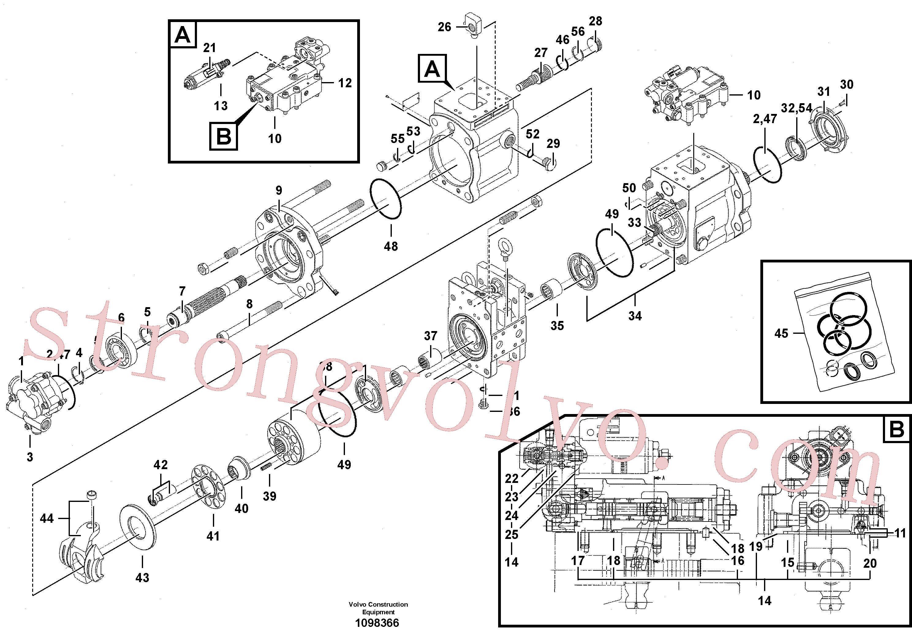 VOE14550190 Volvo Instalação da bomba(1098366 Montagem)