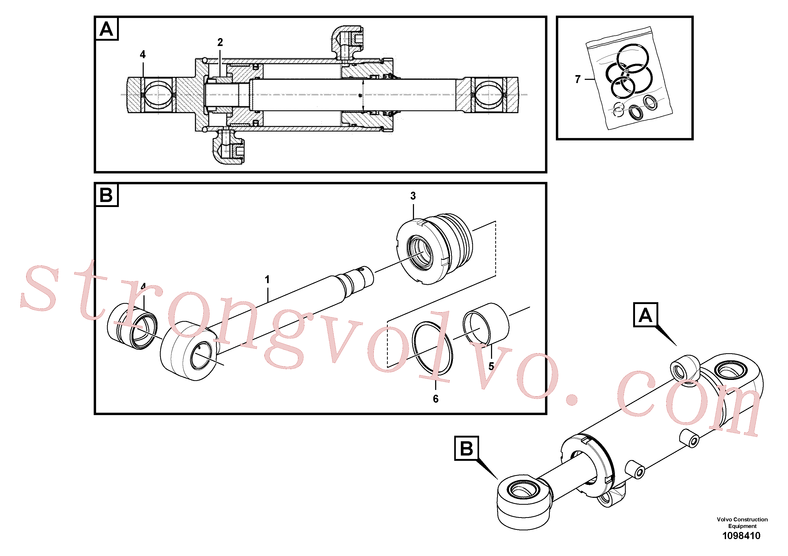 VOE15157667 Volvo Sistema hidráulico de trabalho, lâmina niveladora(1098410 Montagem)