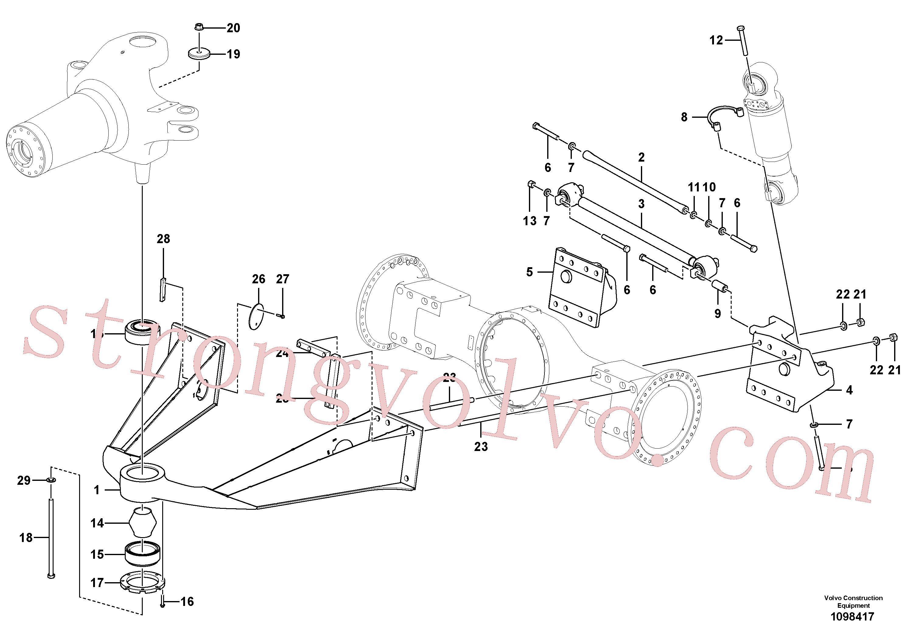 VOE60110031 Volvo Suspensão do eixo dianteiro(1098417 Montagem)
