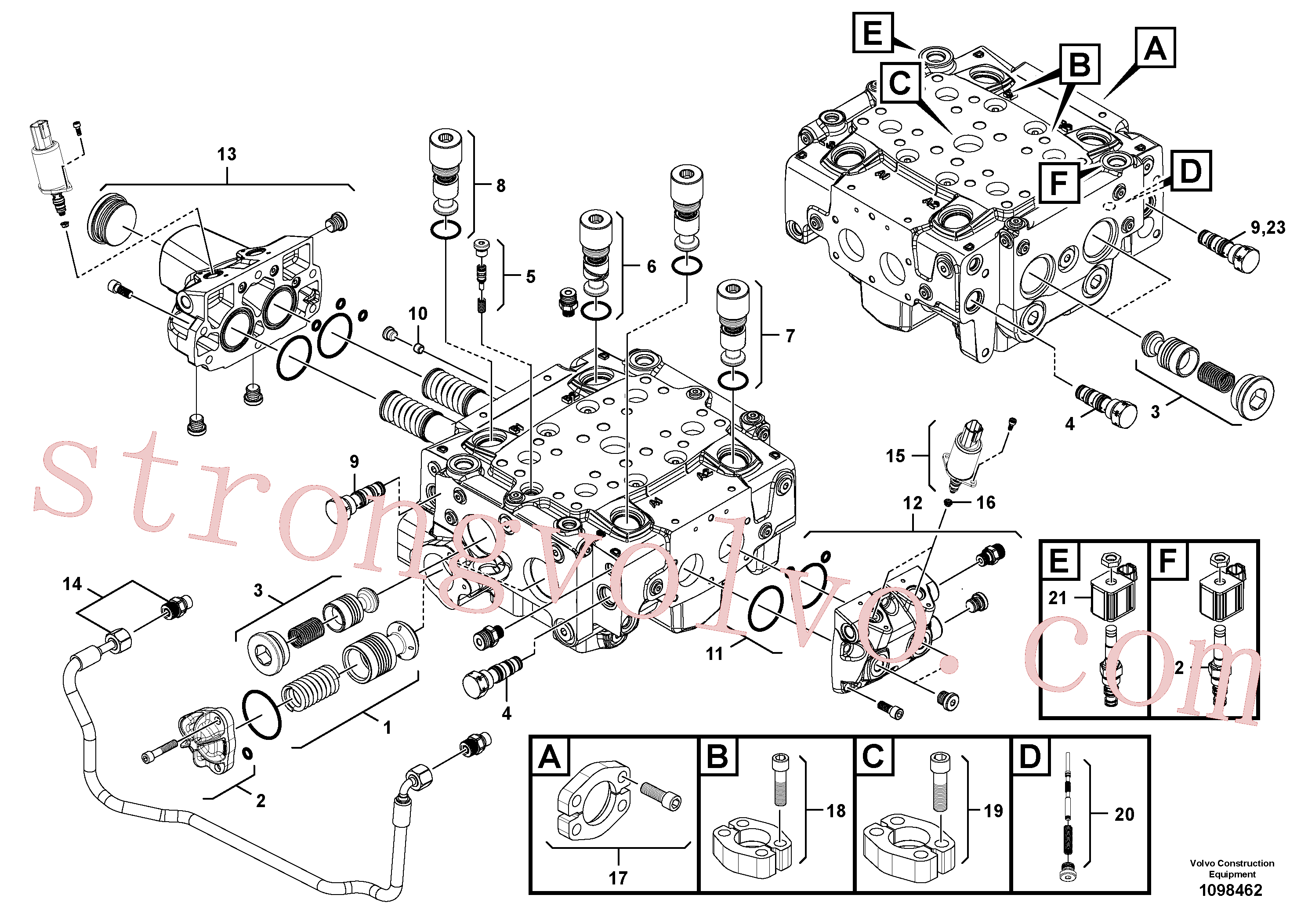 VOE15165604 Volvo Válvula de comando com acessórios.(1098462 Montagem)