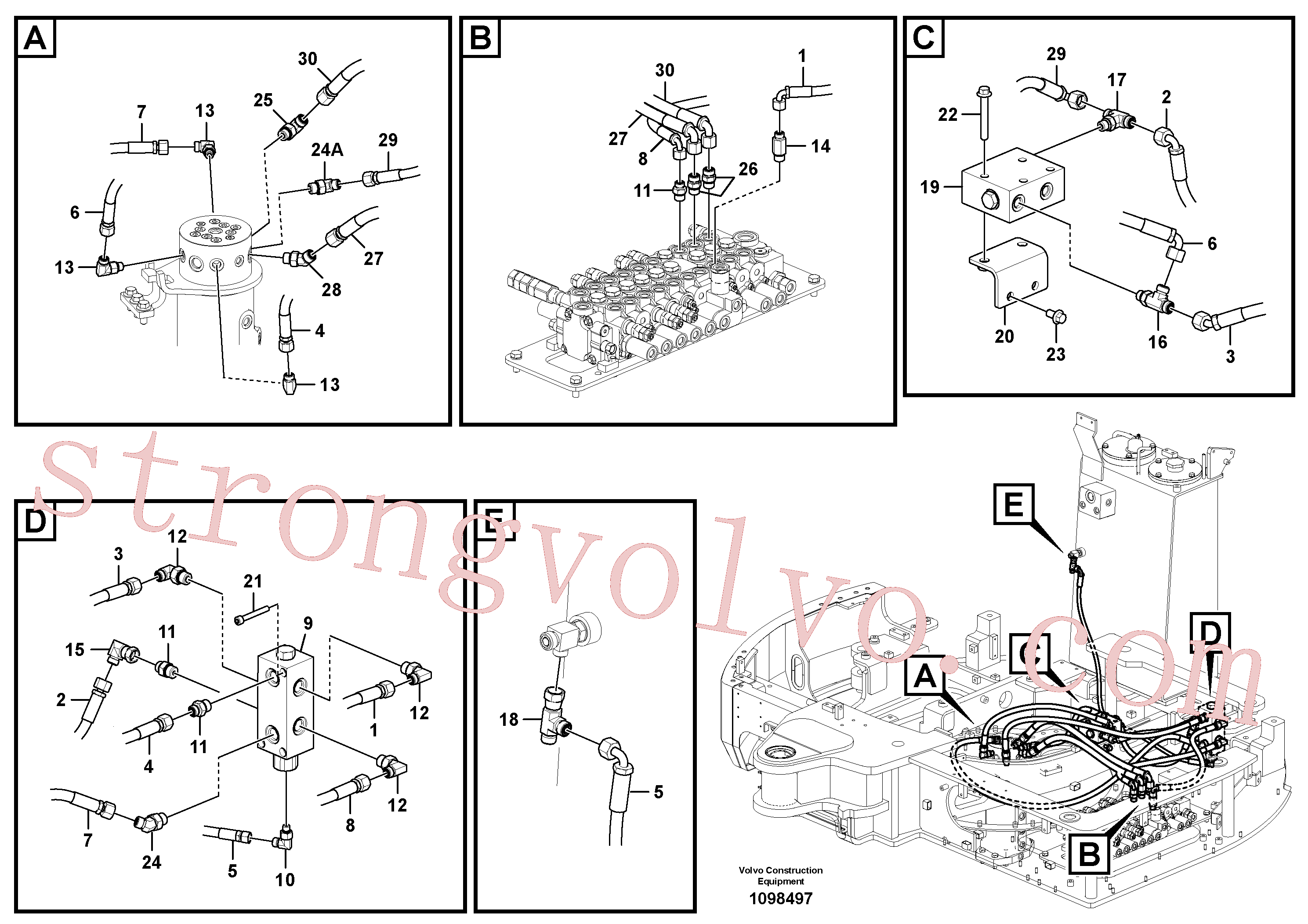 Volvo VOE14654556 Válvula de retenção Volvo Acessórios para escavadeira