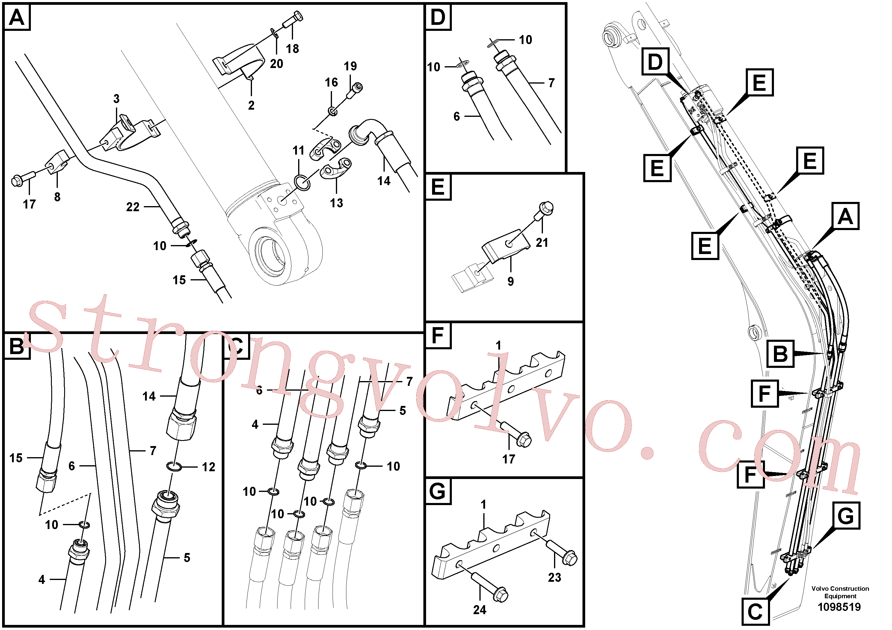 Volvo VOE938536 Mangueira completa Volvo Acessórios para escavadeira