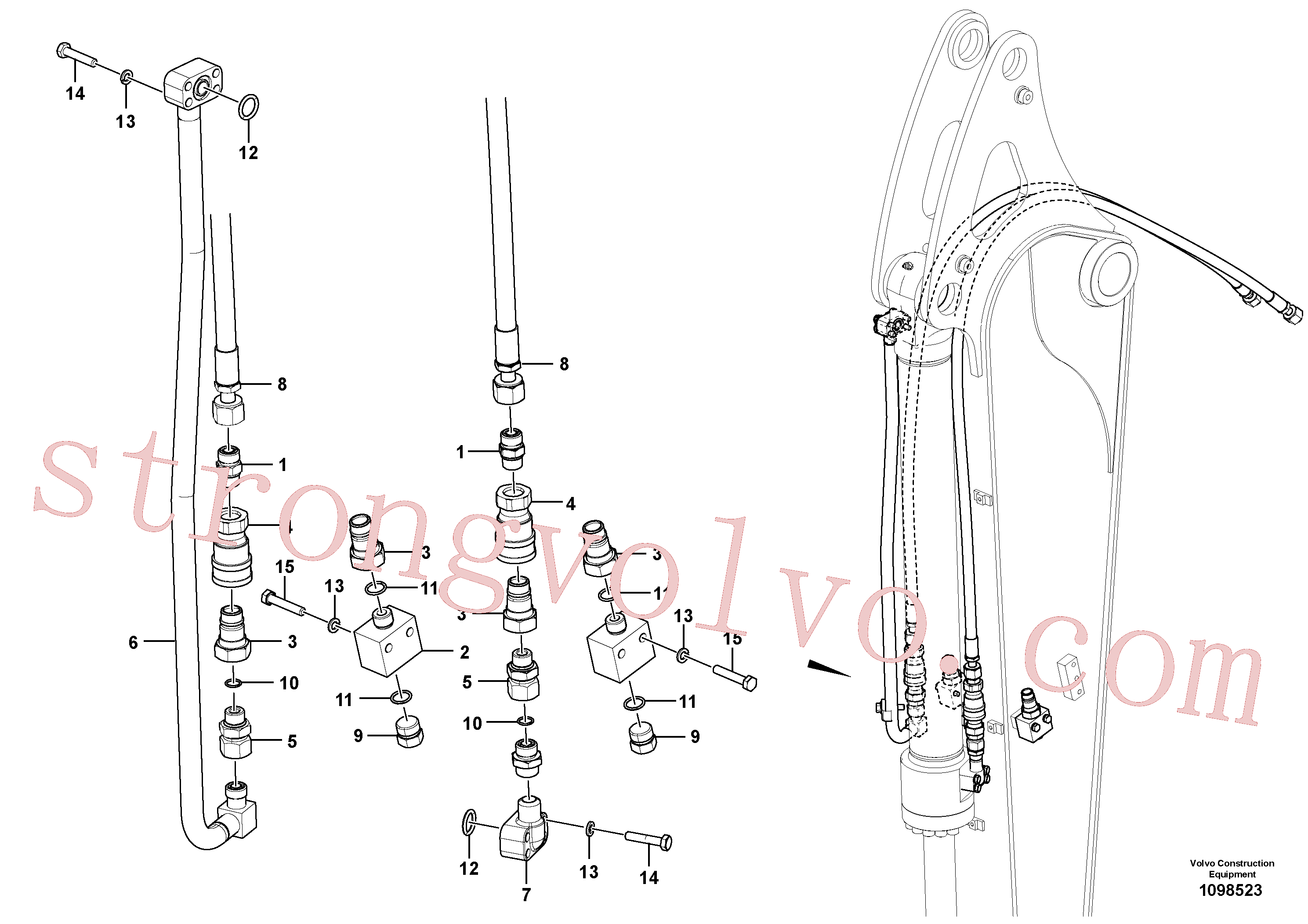 VOE14628316 Tubo Volvo escavadeira