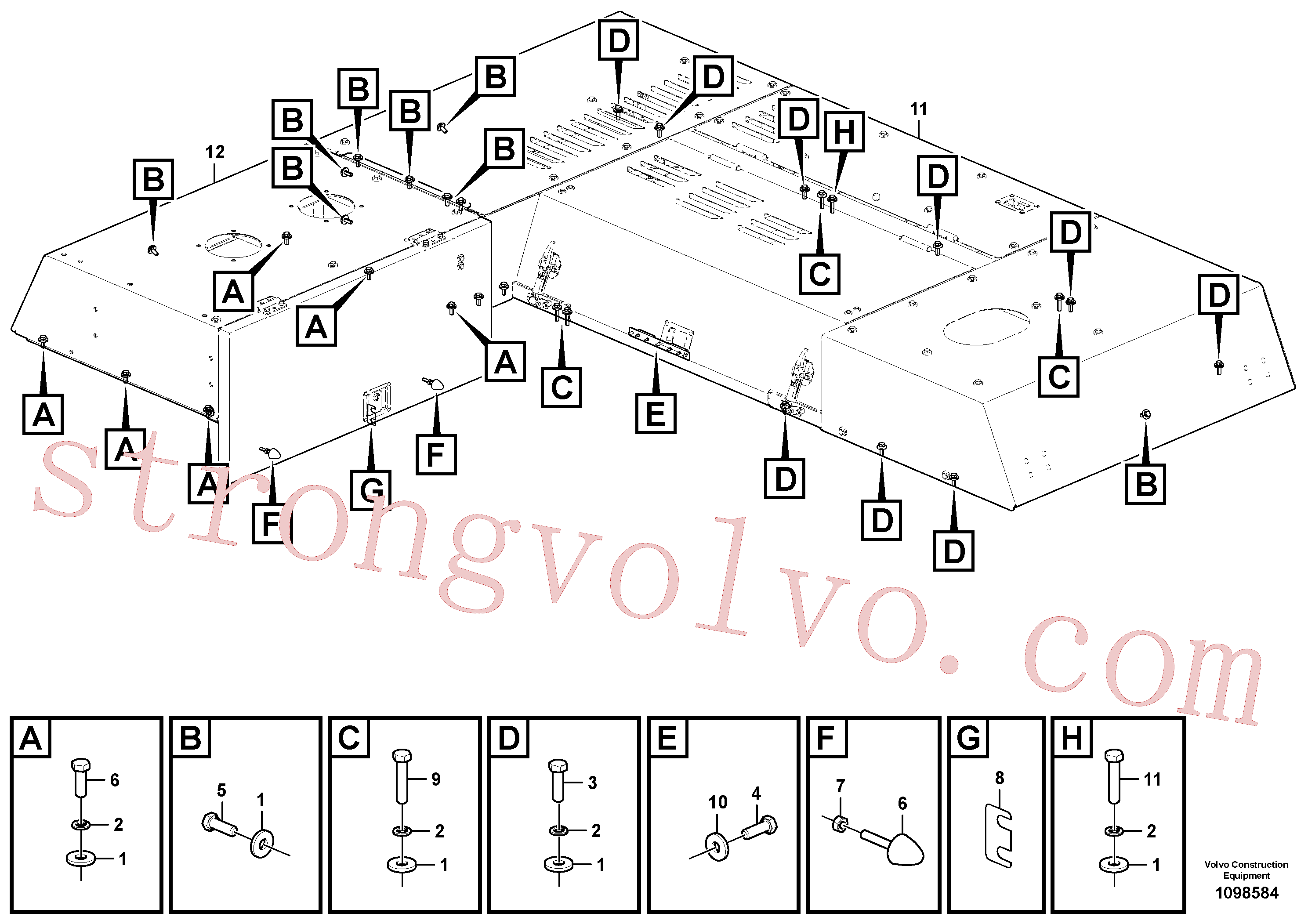 VOE997954 Volvo Capot do motor(1098584 Montagem)