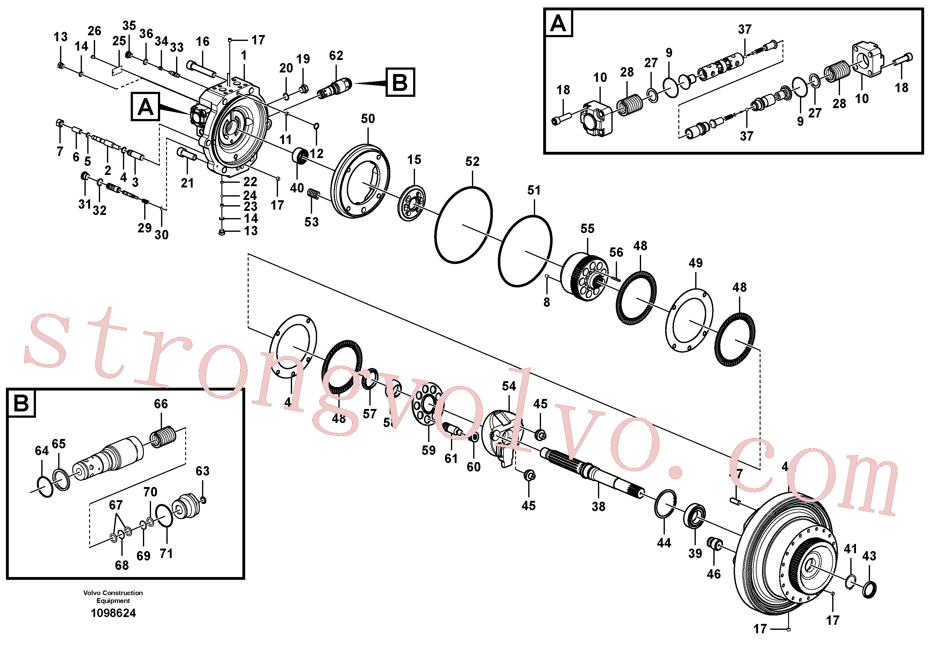 VOE14552647 Volvo Motor de deslocação(1098624 Montagem)