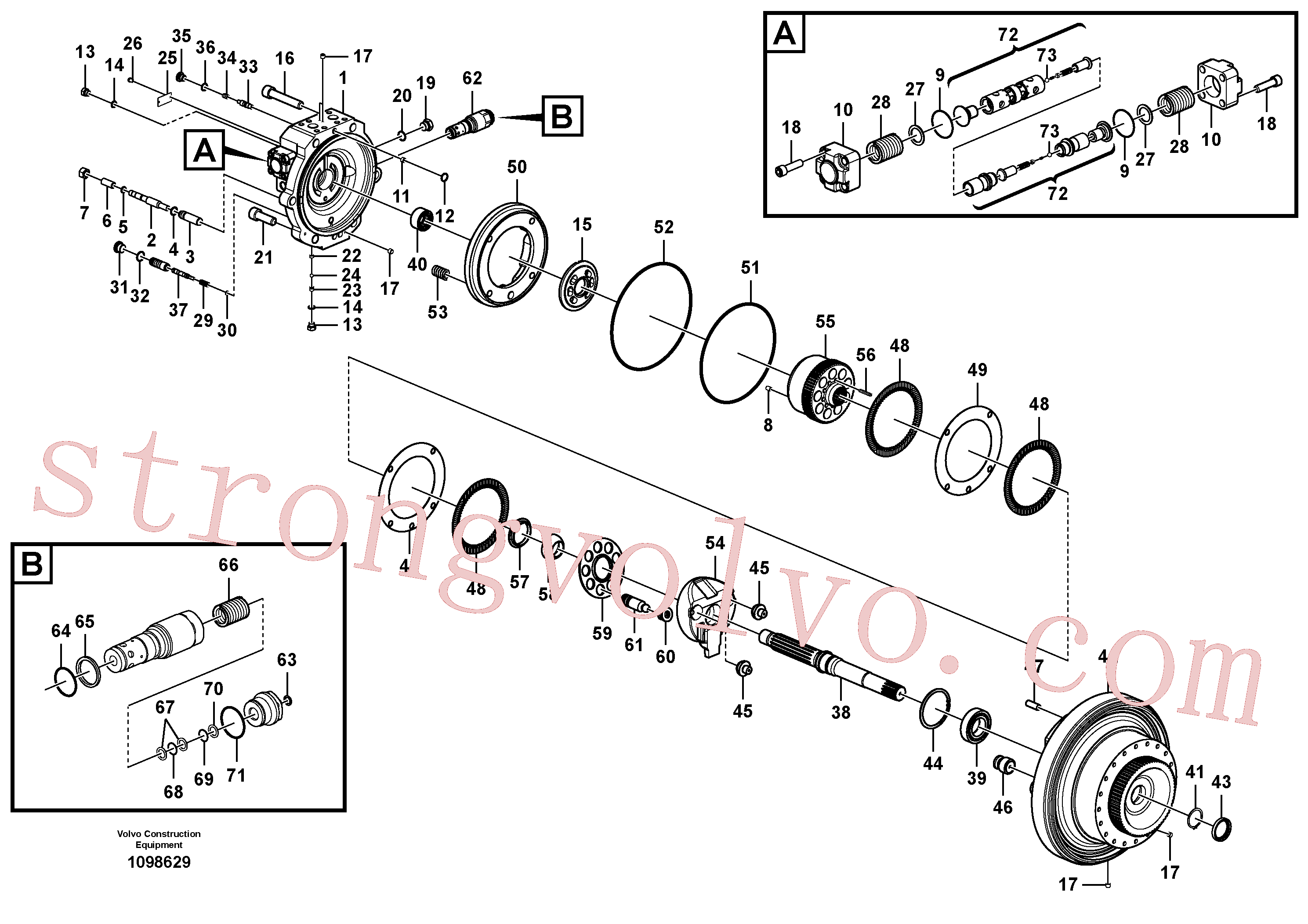 SA9016-11209 Volvo Motor de deslocação(1098629 Montagem)