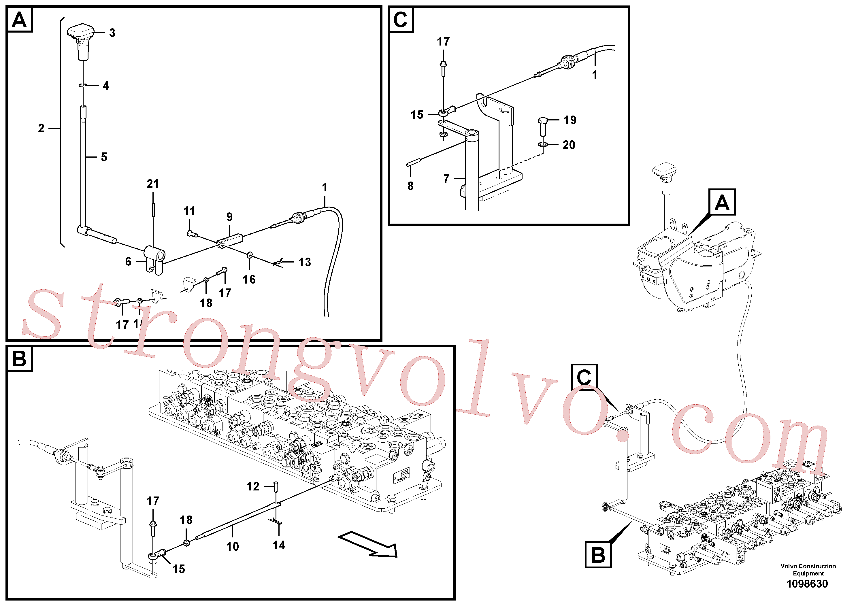 VOE14633448 Volvo Sistema servomotor, lâmina de terraplanagem(1098630 Montagem)