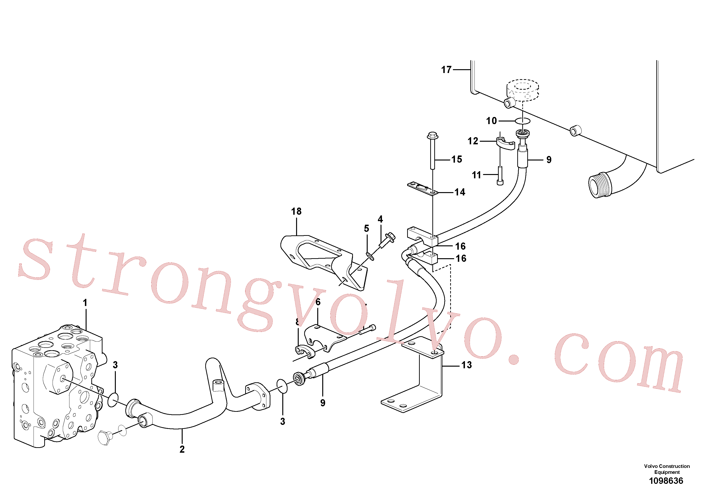 VOE14215719 Metade da braçadeira Volvo escavadeira