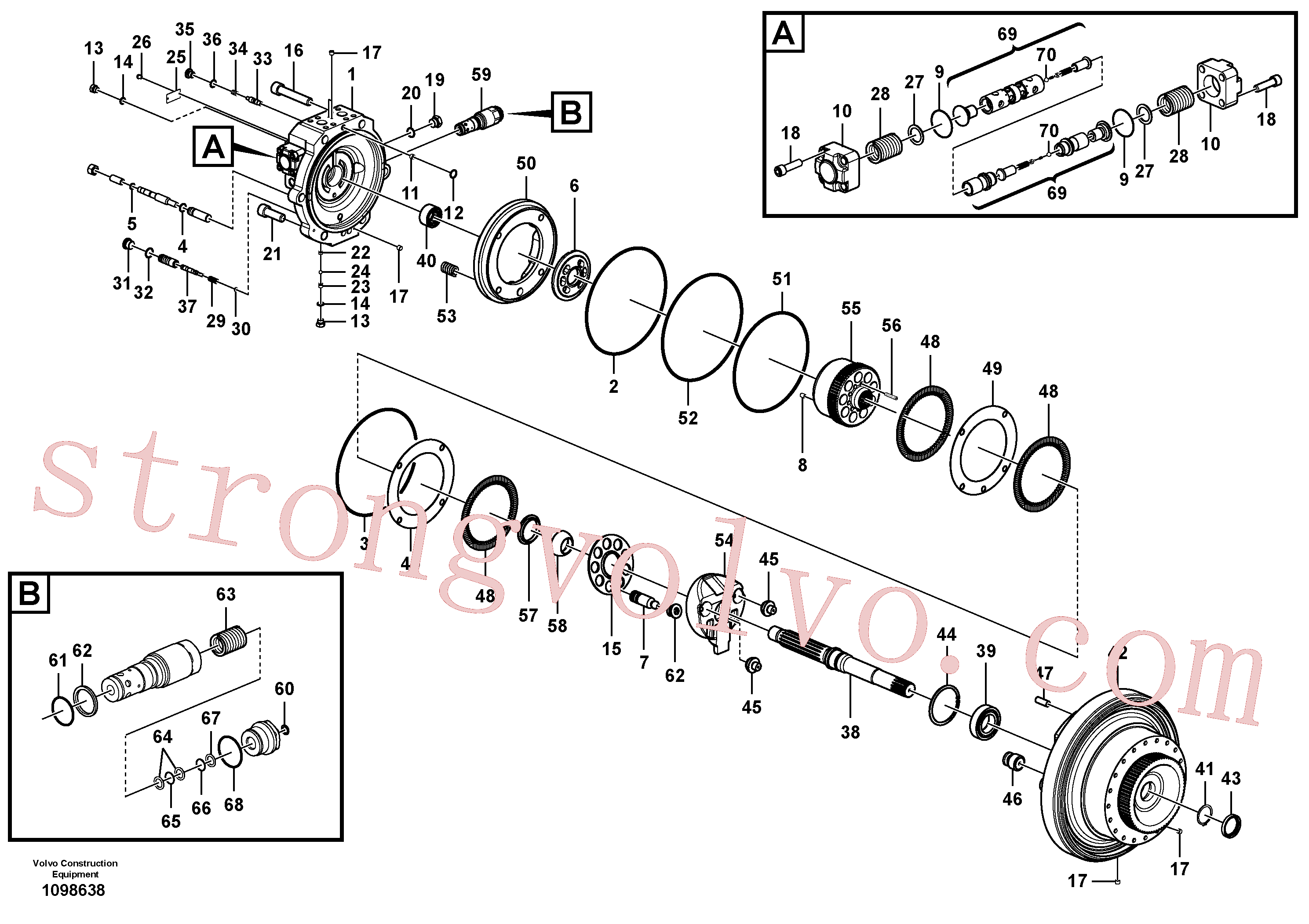VOE14596398 Volvo Motor de deslocação(1098638 Montagem)