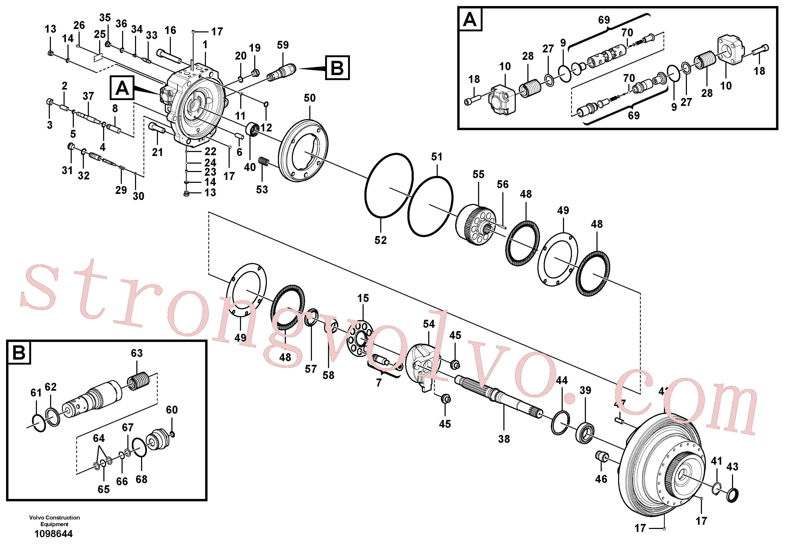 VOE14552647 Volvo Motor de deslocação(1098644 Montagem)