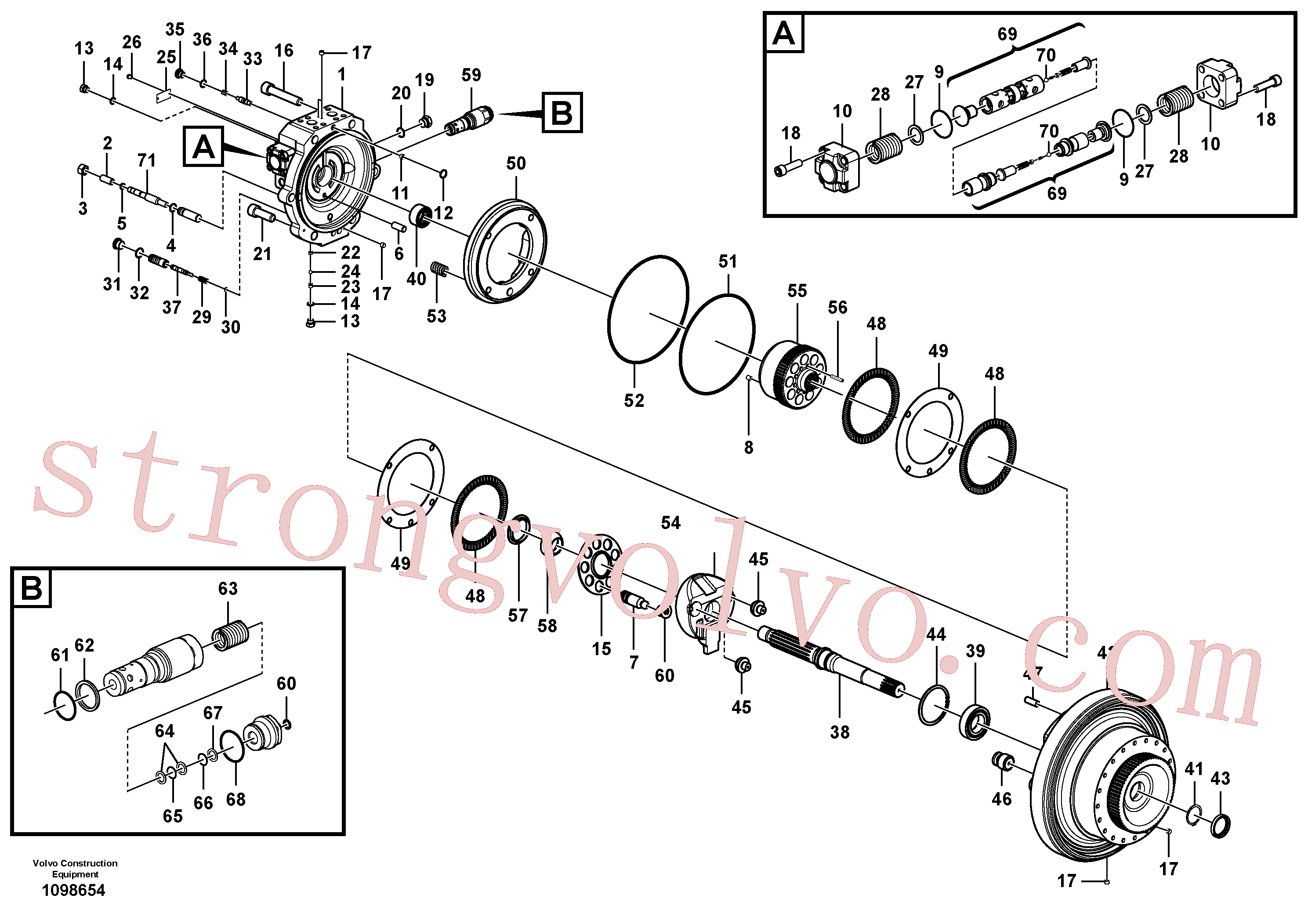 VOE14552647 Volvo Motor de deslocação(1098654 Montagem)