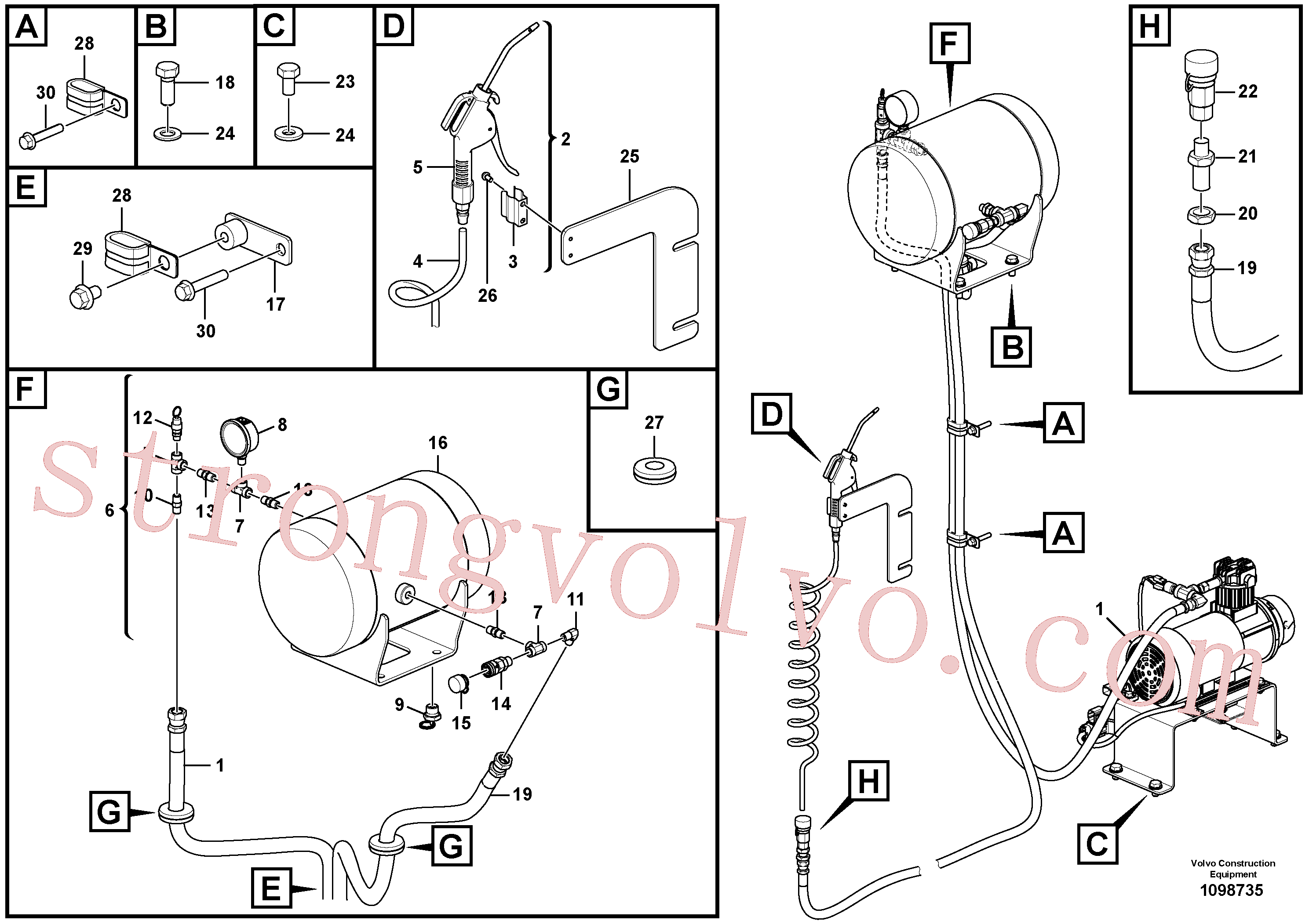 China Made VOE14664339 Pistola do maçarico Volvo Acessórios para escavadeira