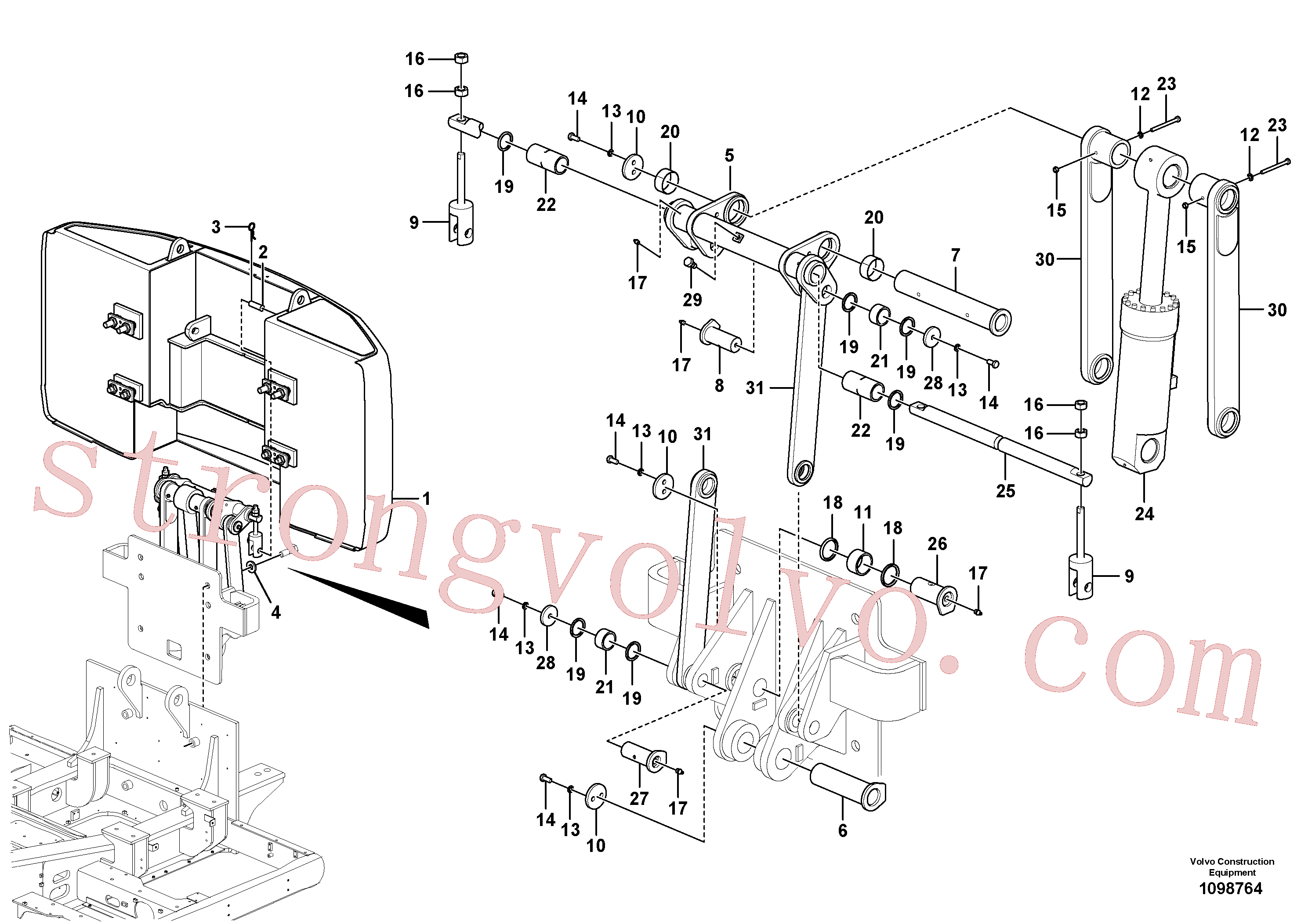 VOE14880737 Volvo Contrapesos, remoção(1098764 Montagem)