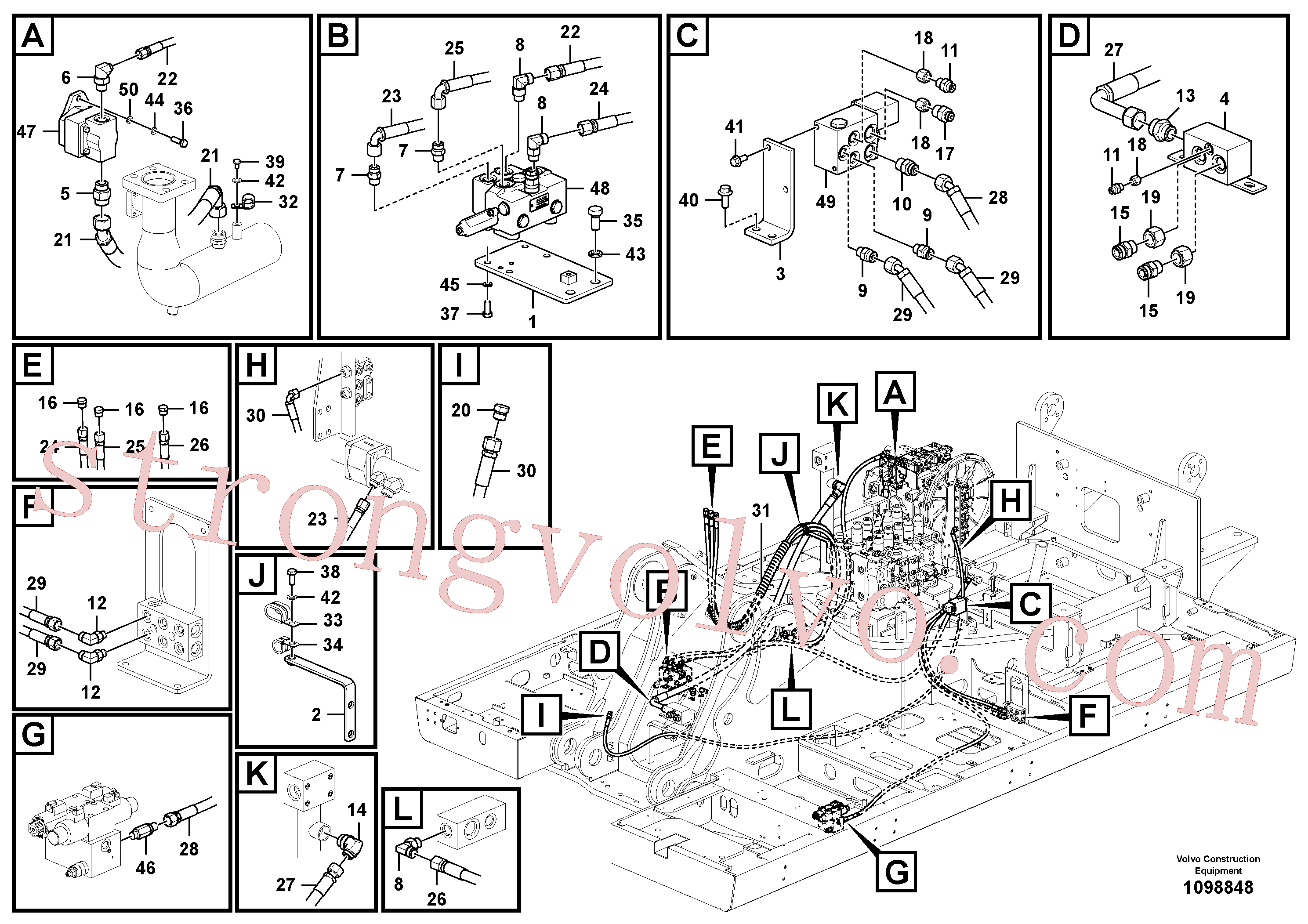 China Made VOE14601220 Bloco Volvo Acessórios para escavadeira
