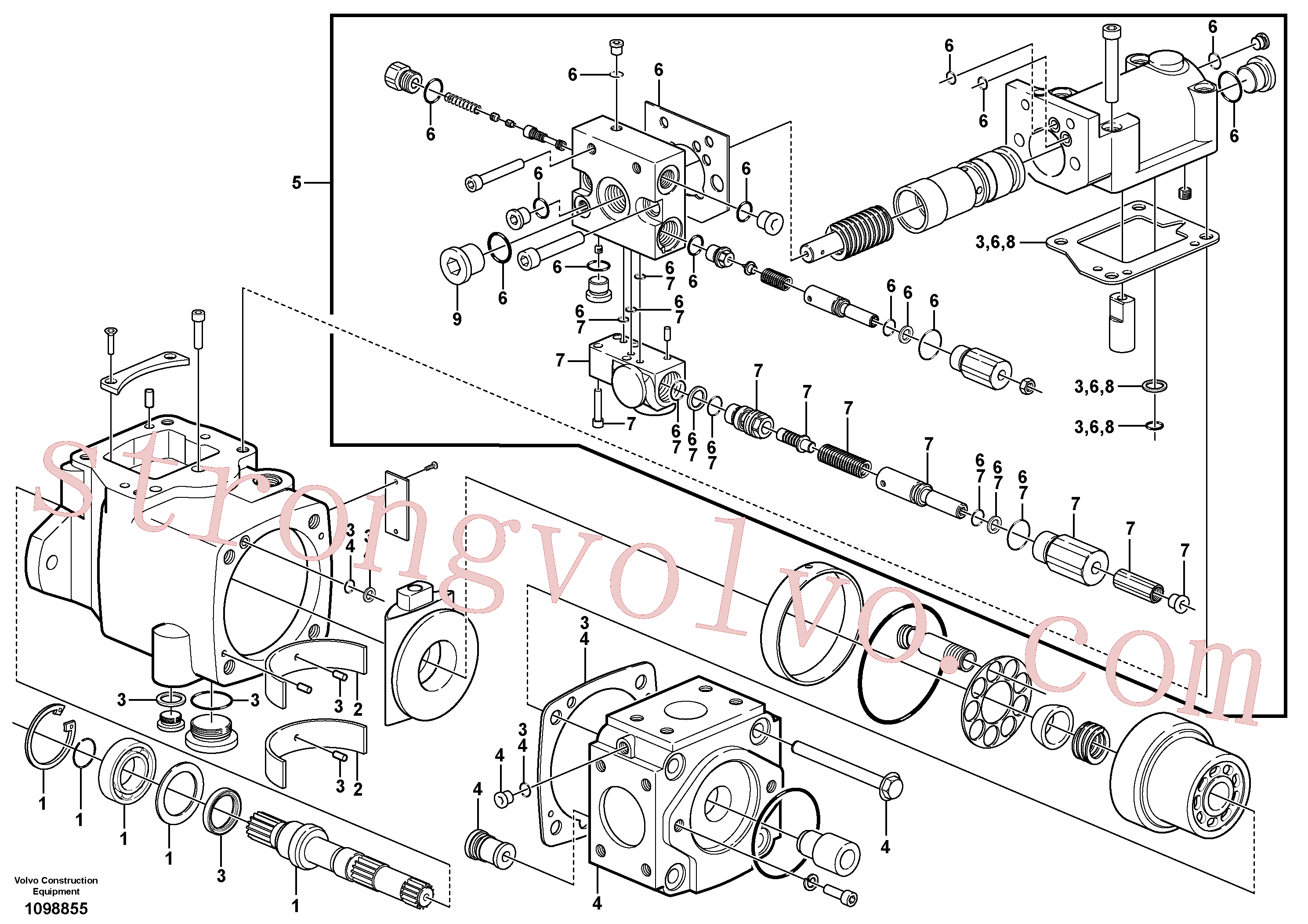 VOE11173539 Volvo Bomba hidráulica(1098855 Montagem)