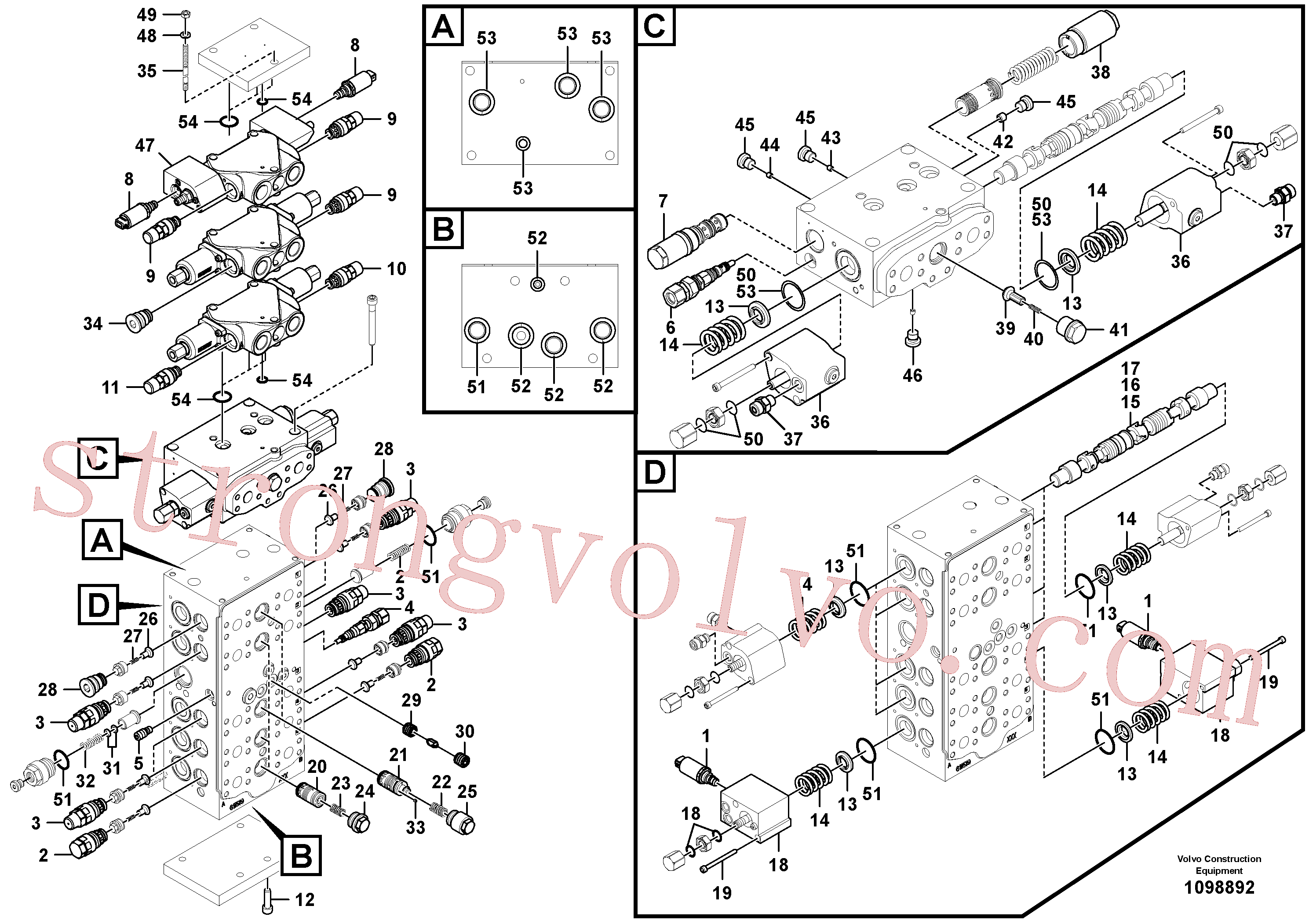 VOE11370717 Volvo Válvula mestra de comando(1098892 Montagem)