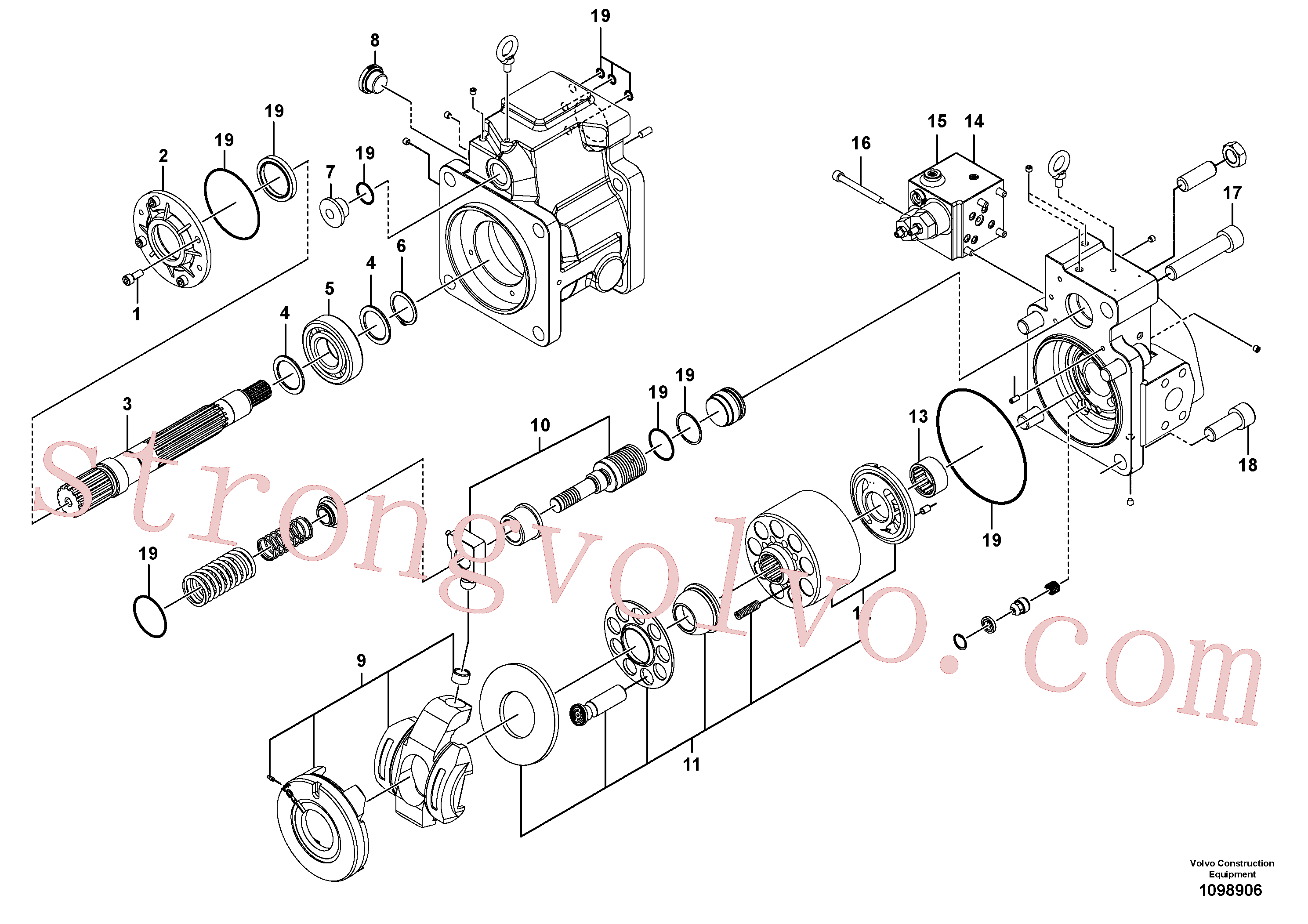 Volvo Acessórios para escavadeira VOE14535447 Mancal Acessórios