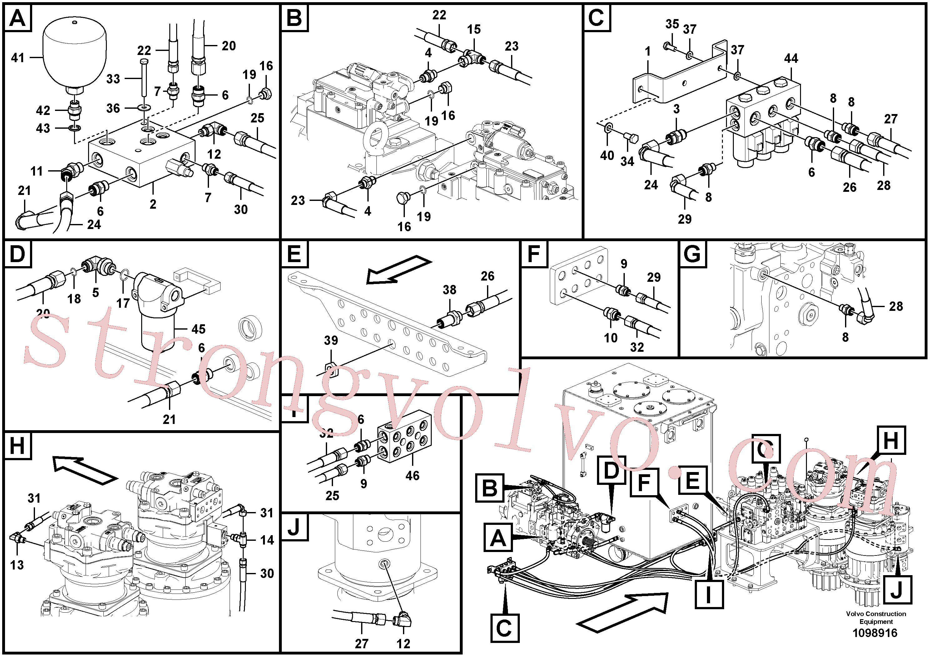 VOE15187361 Volvo Sistema servomotor, válvula de comando para válvula solenóide(1098916 Montagem)