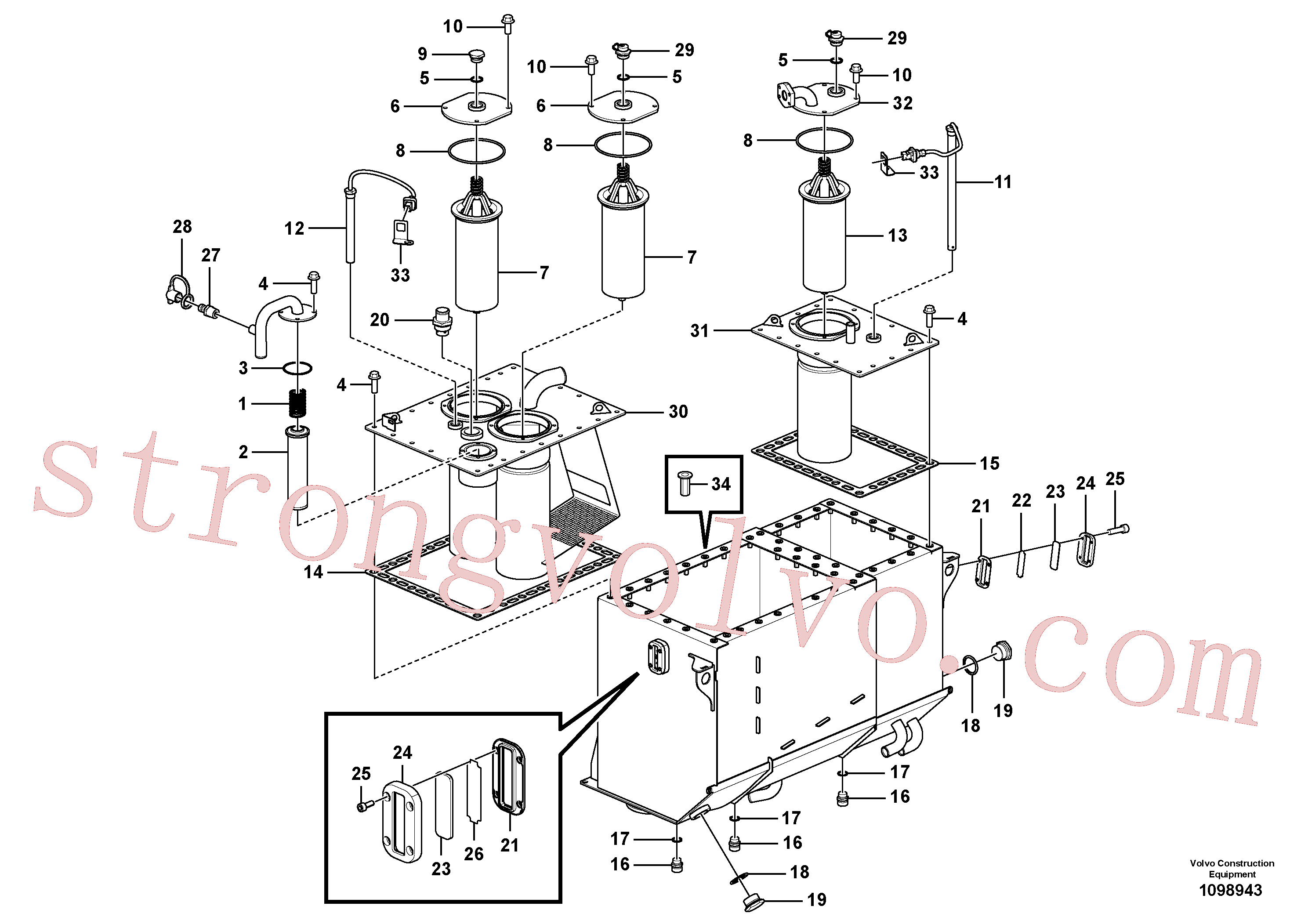 VOE16619220 Volvo Depósito de óleo hidráulico(1098943 Montagem)
