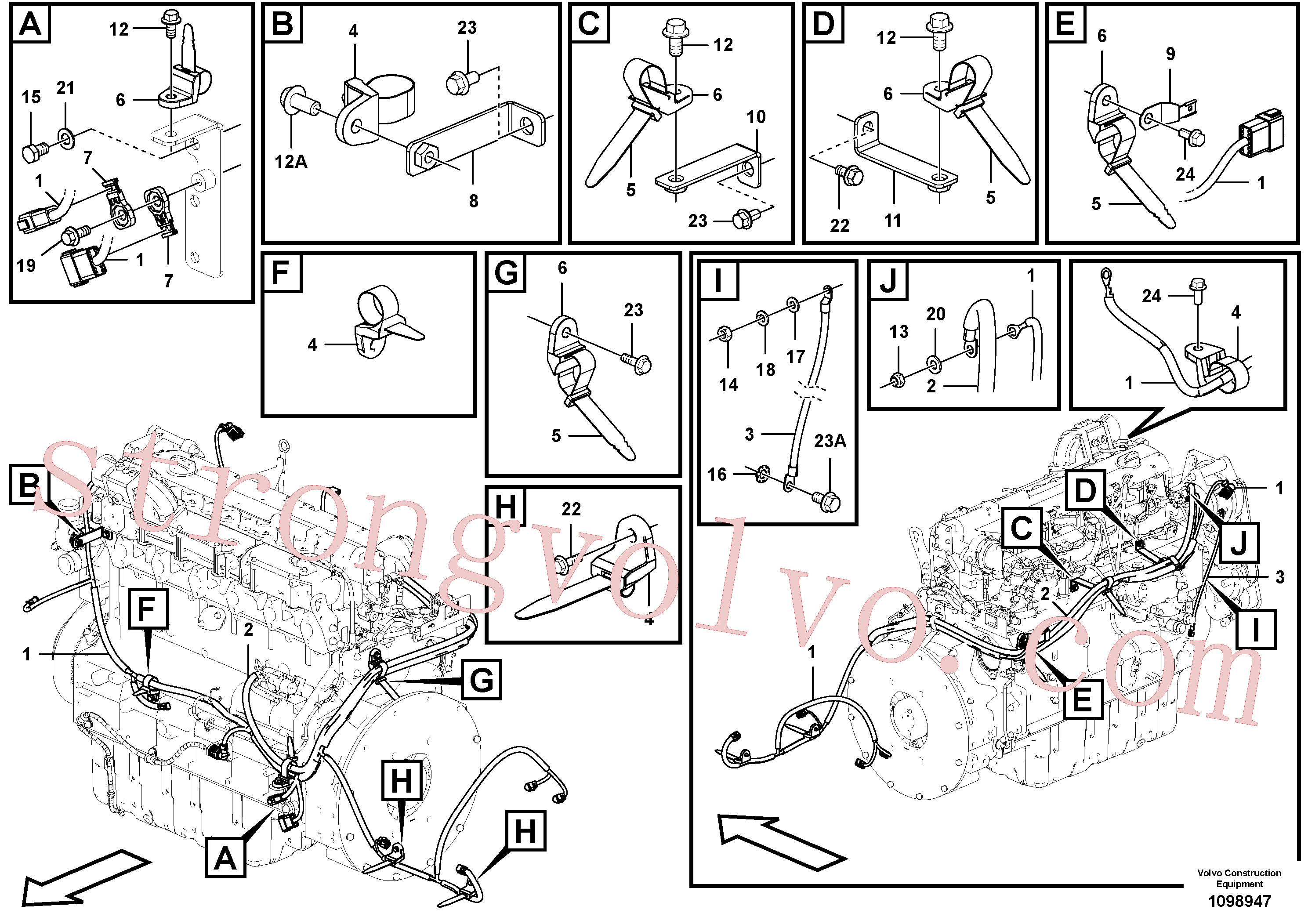 VOE60111875 Volvo Cablagem, motor(1098947 Montagem)