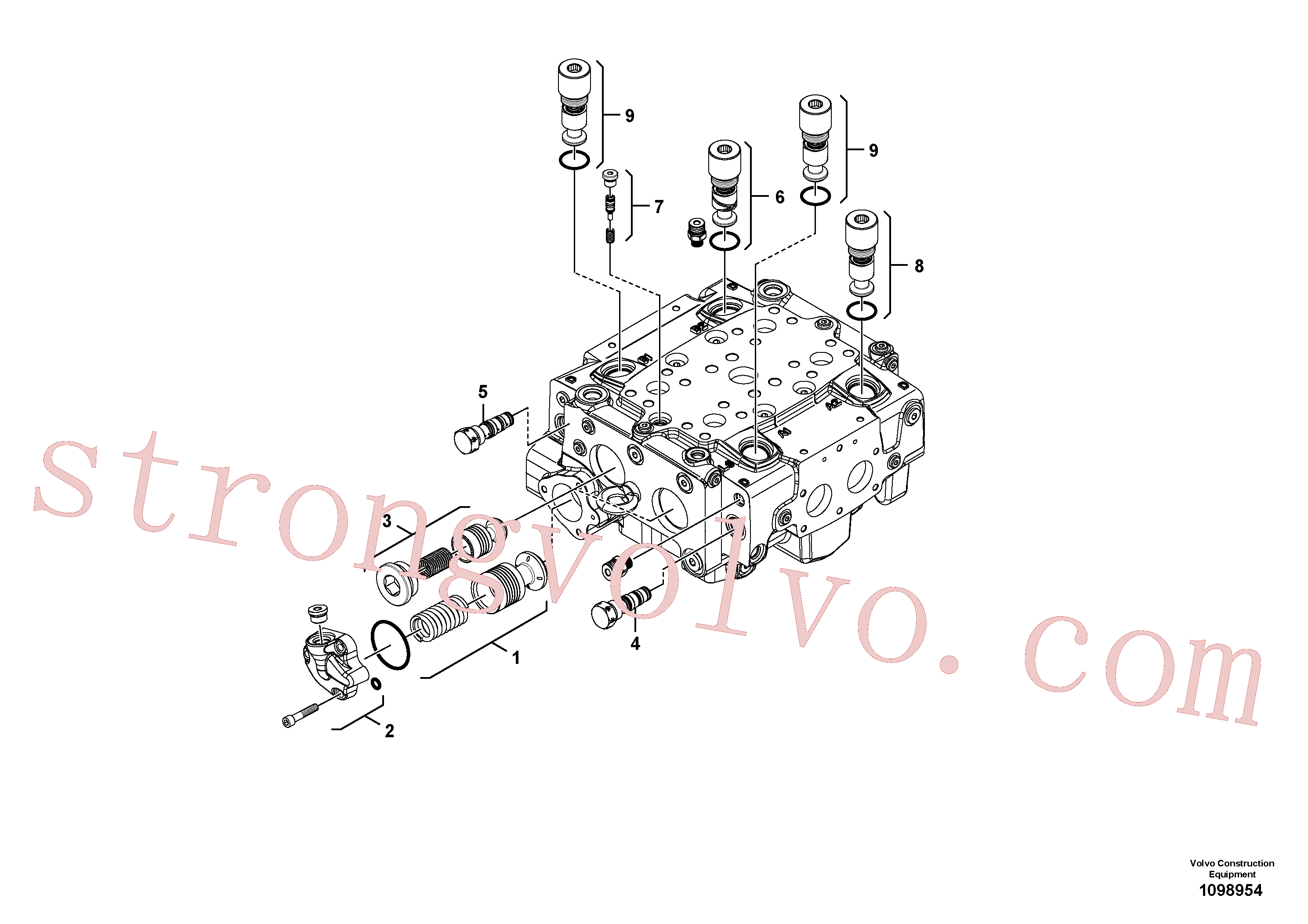 VOE11709941 Válvula de descarga Volvo escavadeira