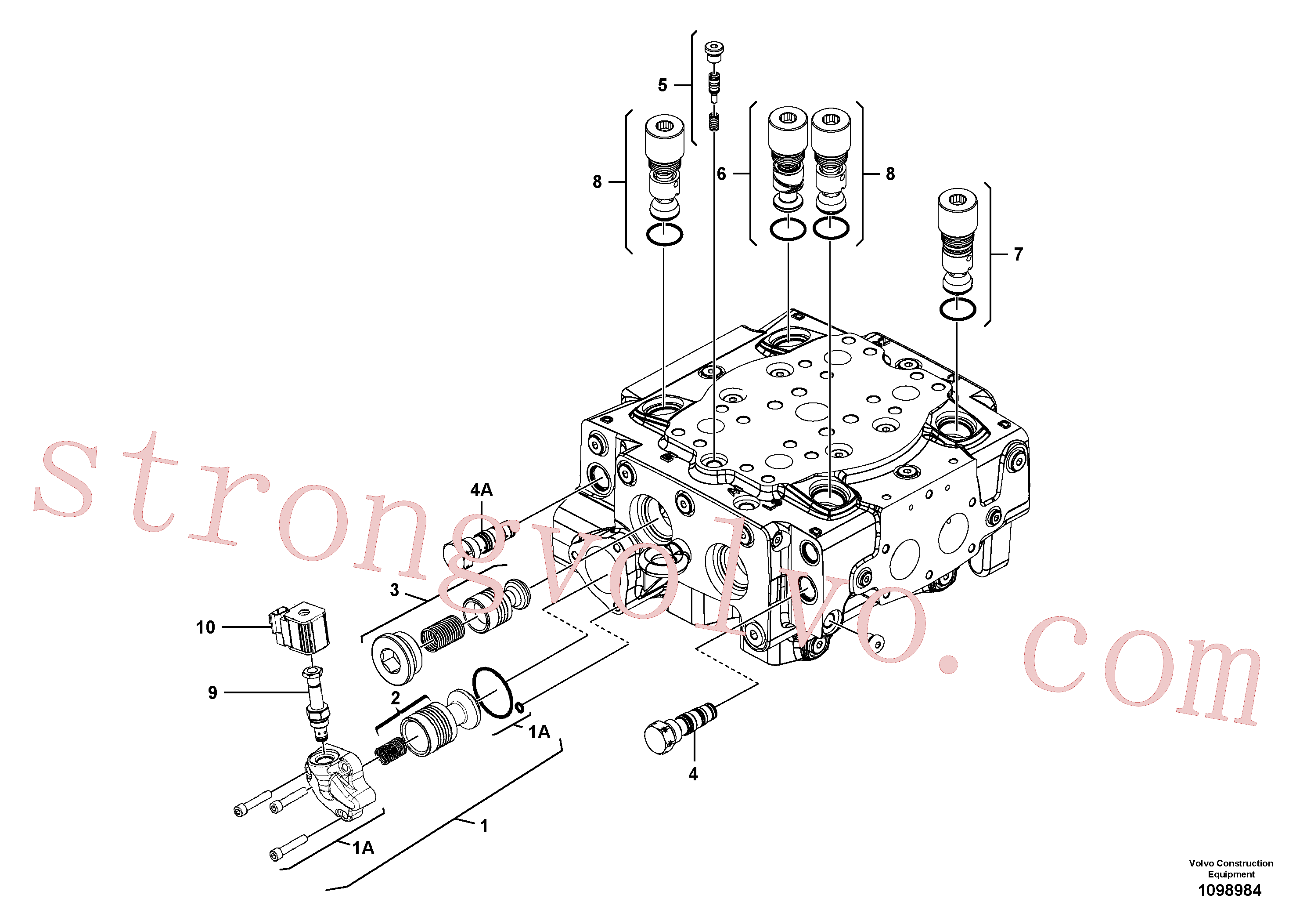 VOE11709941 Volvo Válvula mestra de comando(1098984 Montagem)
