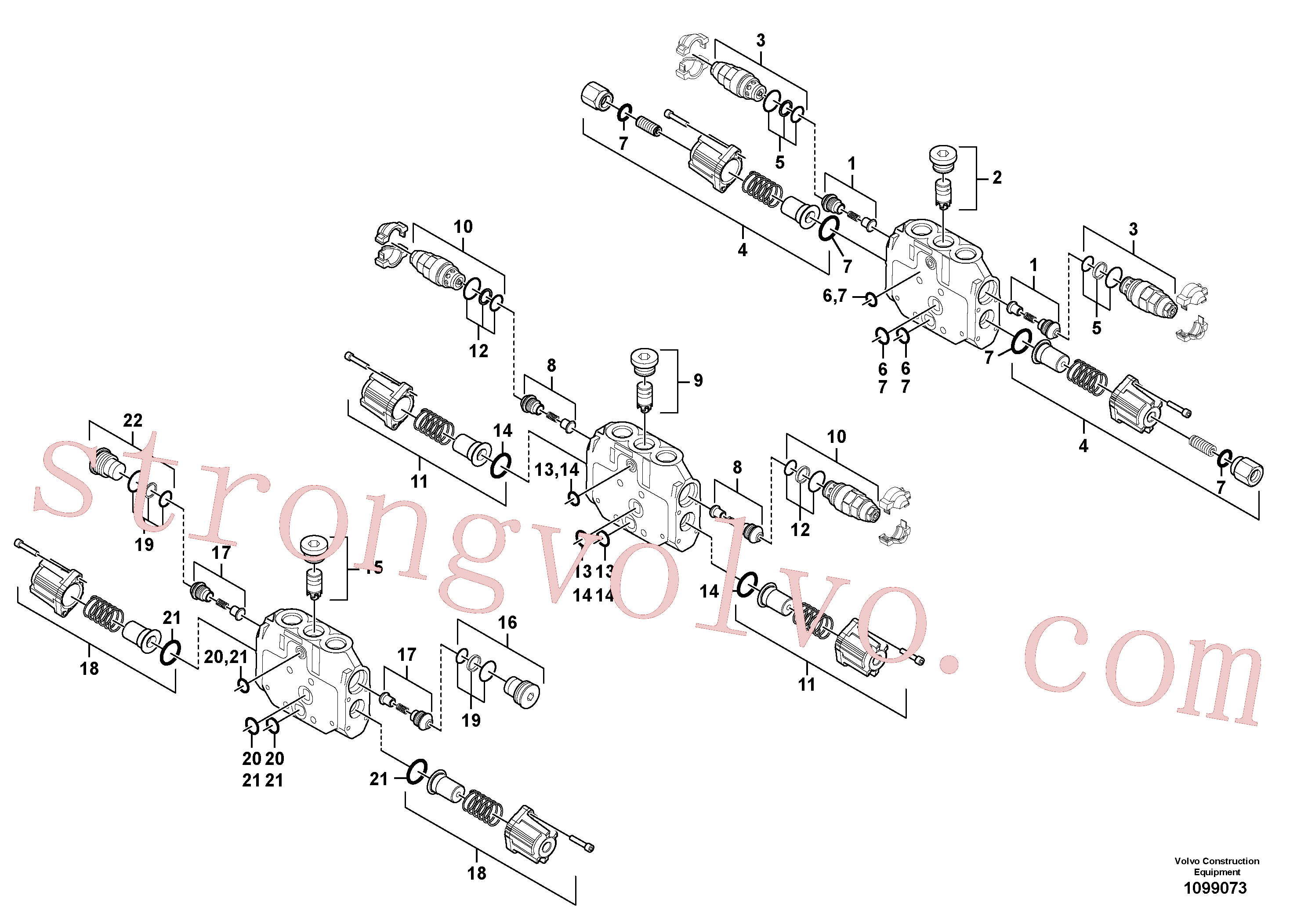 VOE17435365 Volvo Secção da válvula(1099073 Montagem)