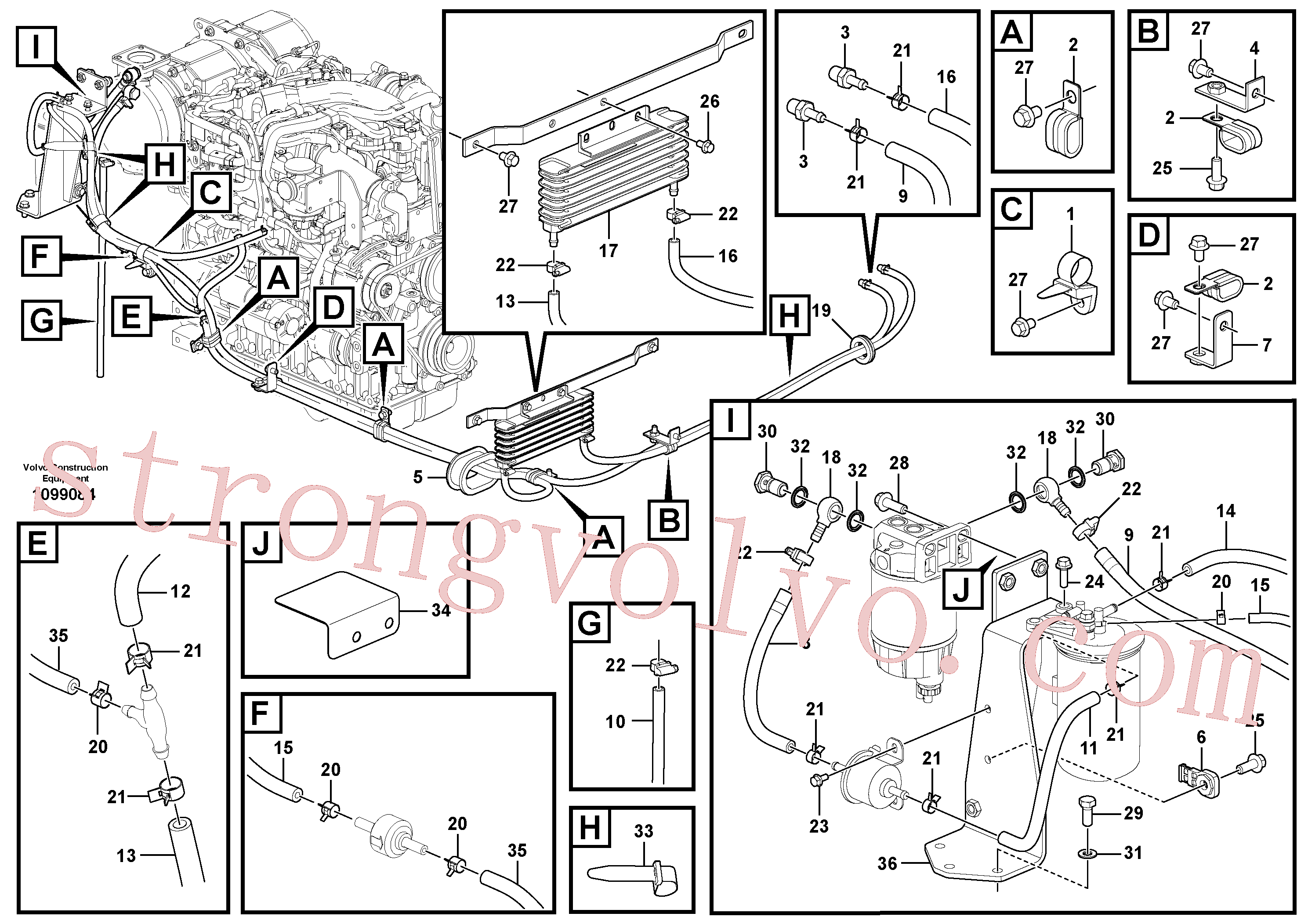 VOE14602065 Volvo Tubo de combustível - depósito de combustível(1099084 Montagem)