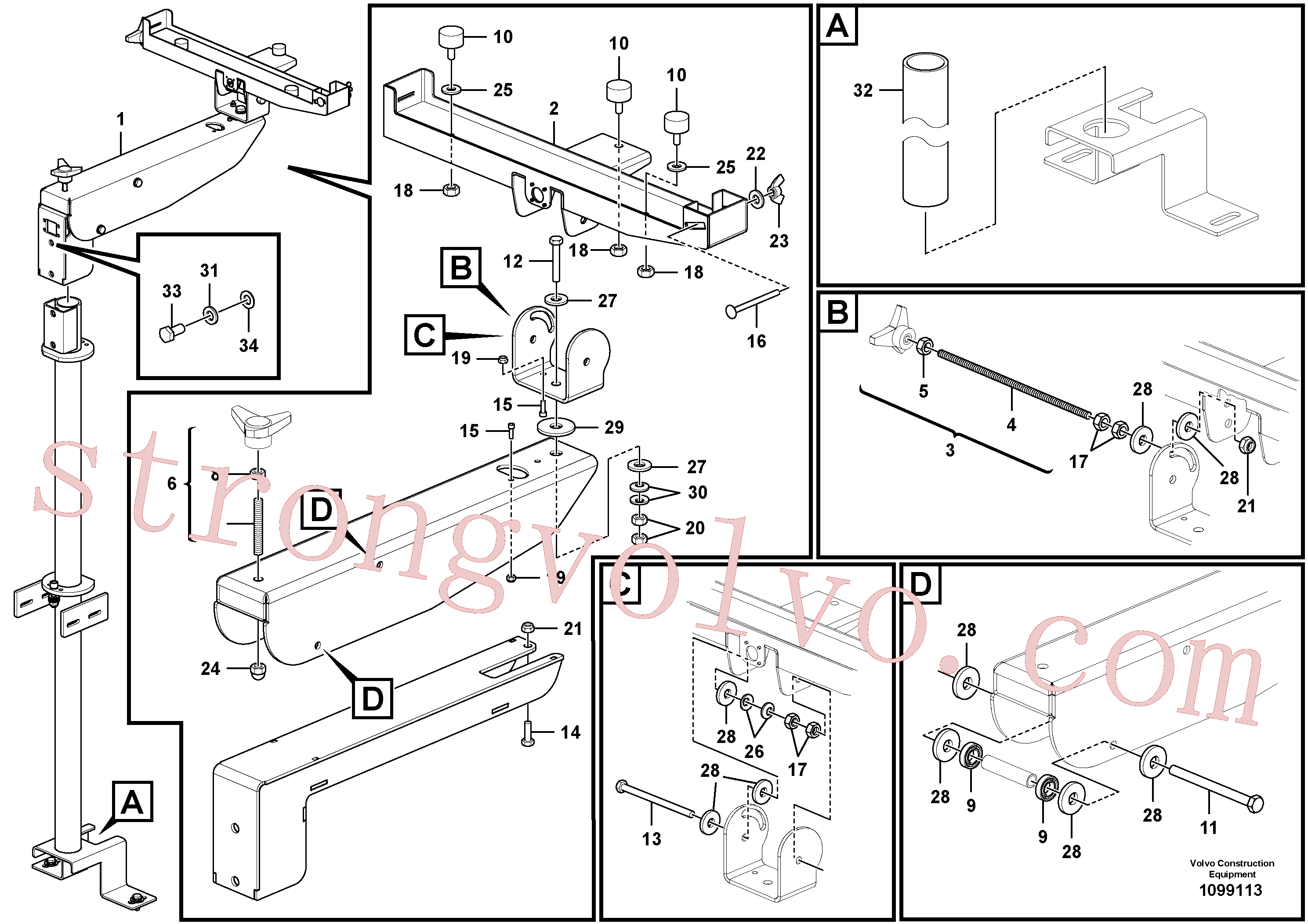 RM80905193 Volvo Banco do operador, Apoio do painel de comando(1099113 Montagem)