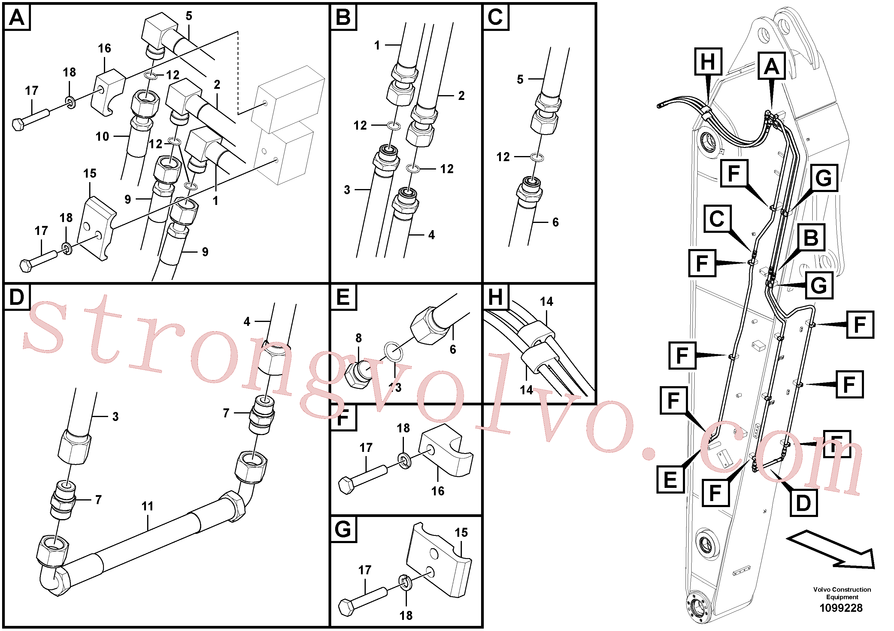 VOE14695093 Tubo Volvo escavadeira