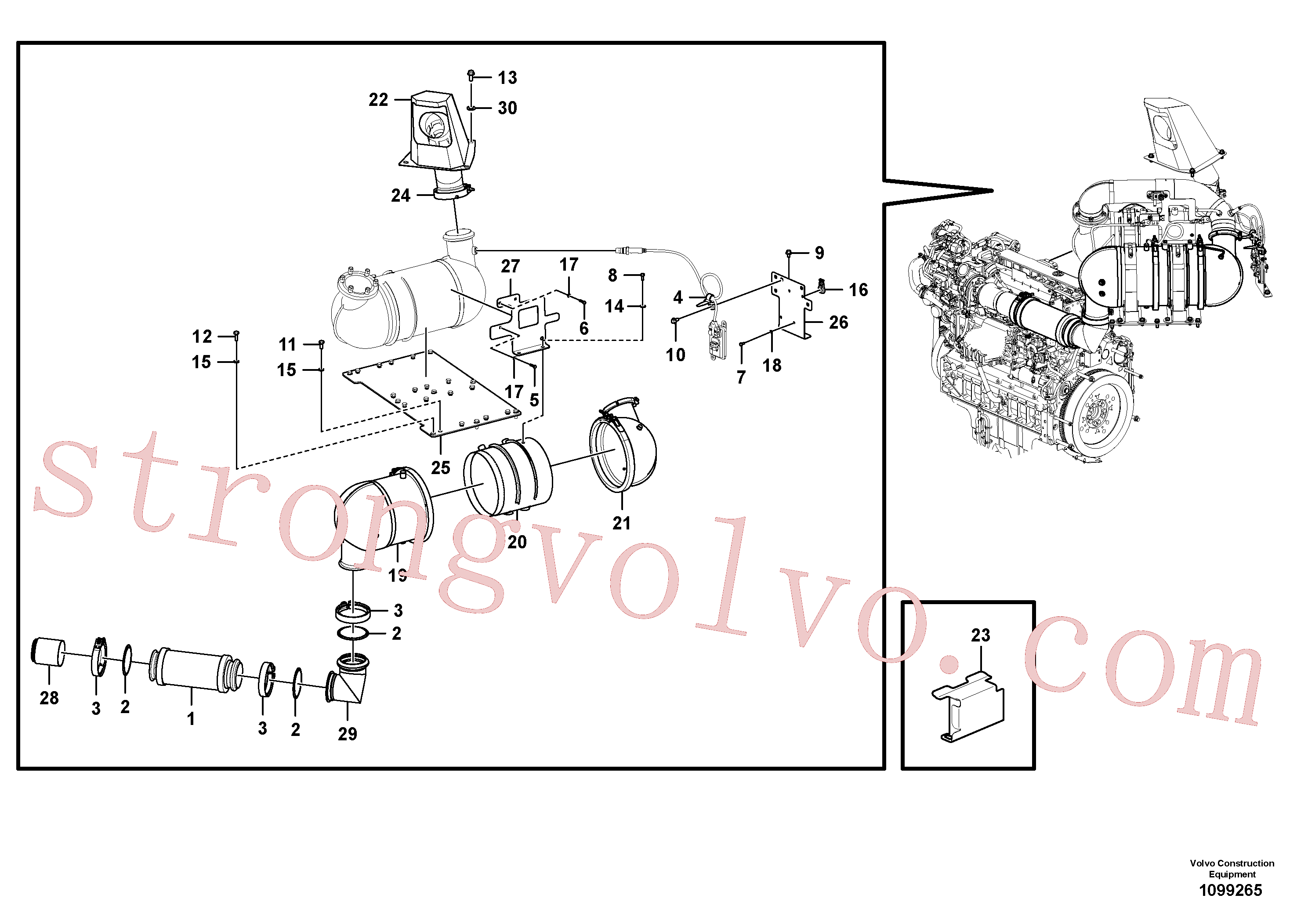 VOE992038 Volvo Filtro de partículas Diesel(1099265 Montagem)