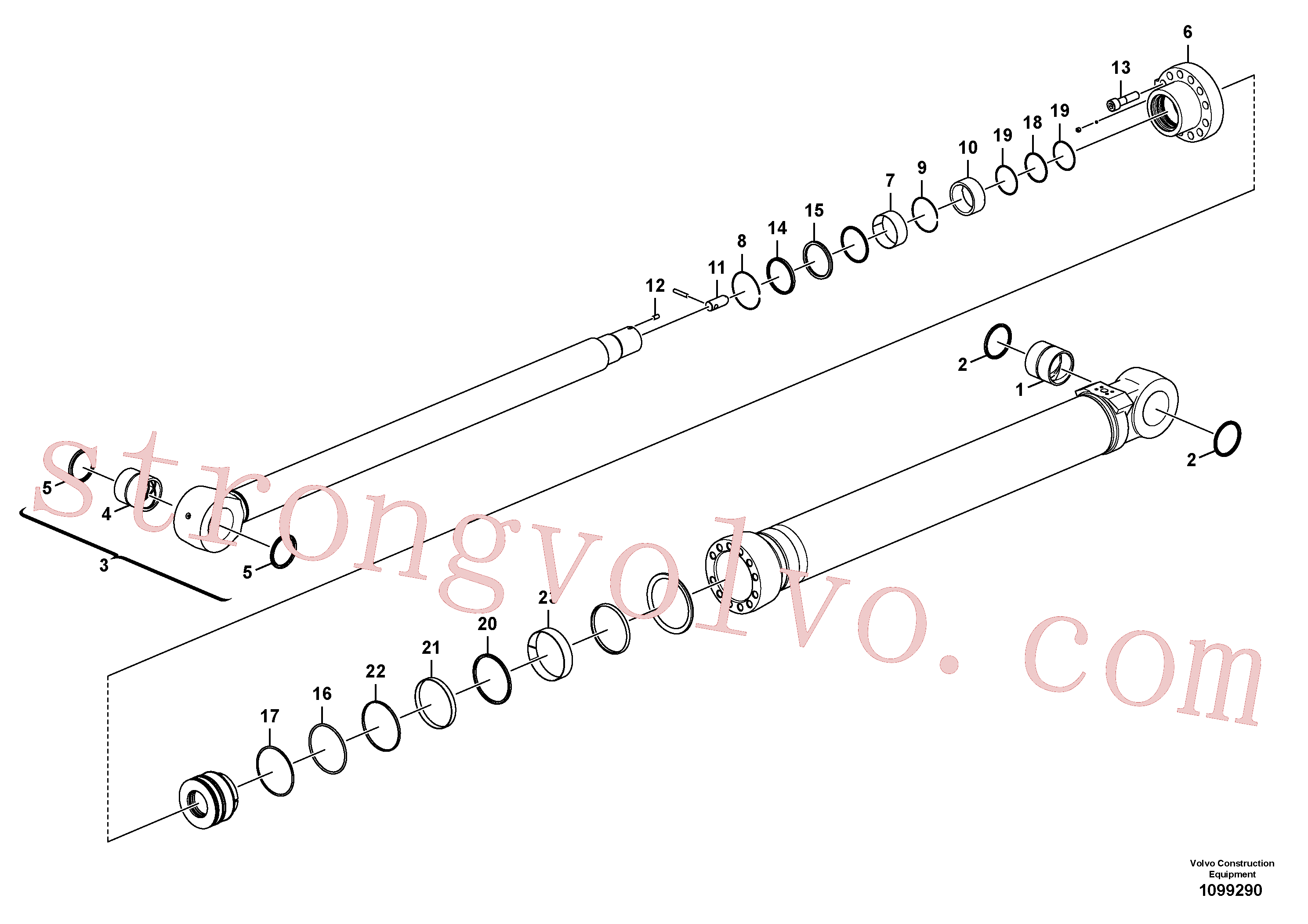 VOE14588978 Volvo Cilindro do braço de afundamento(1099290 Montagem)