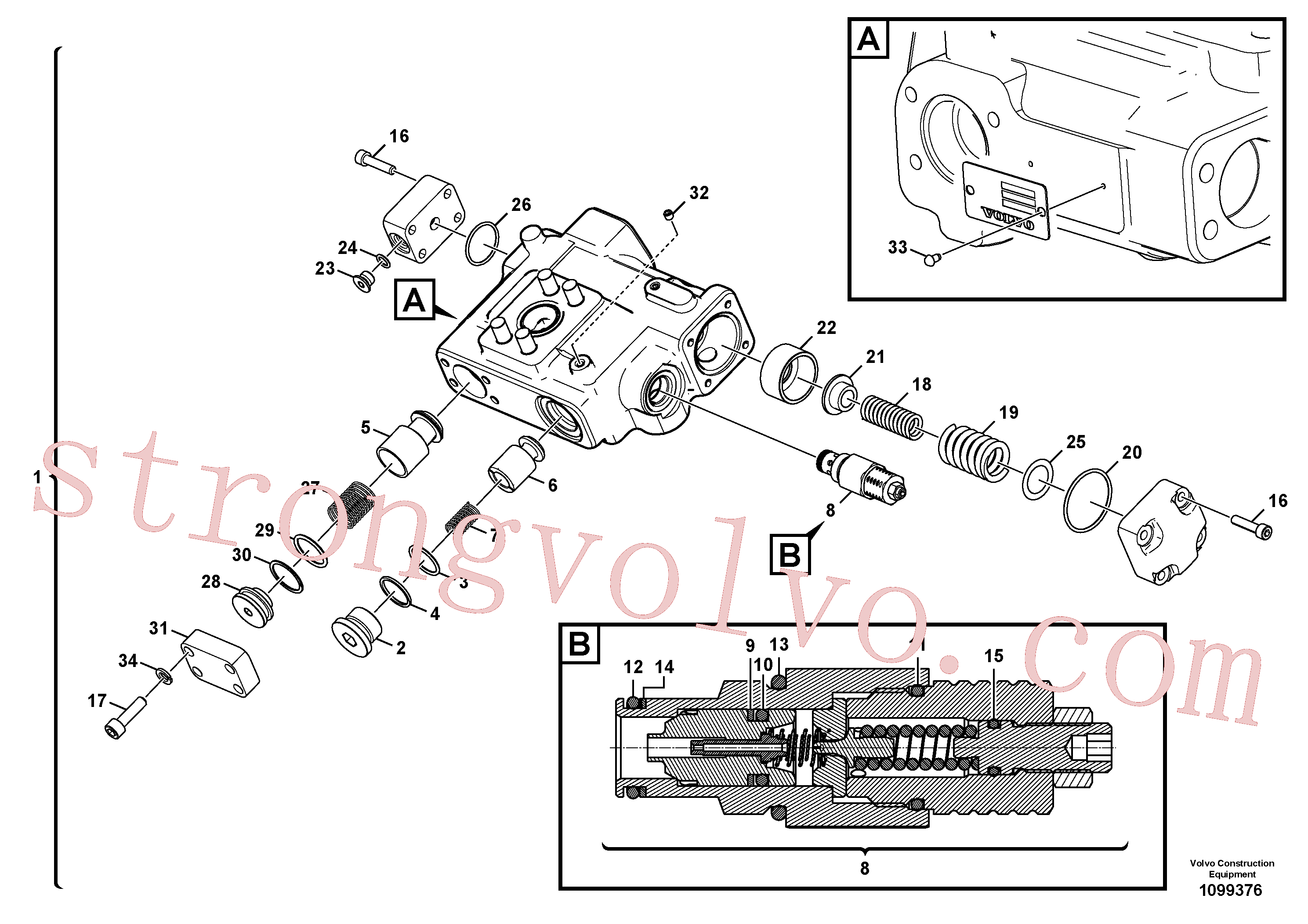 VOE14510949 Volvo Hidráulica de serviço, ruptura do braço de afundamento(1099376 Montagem)