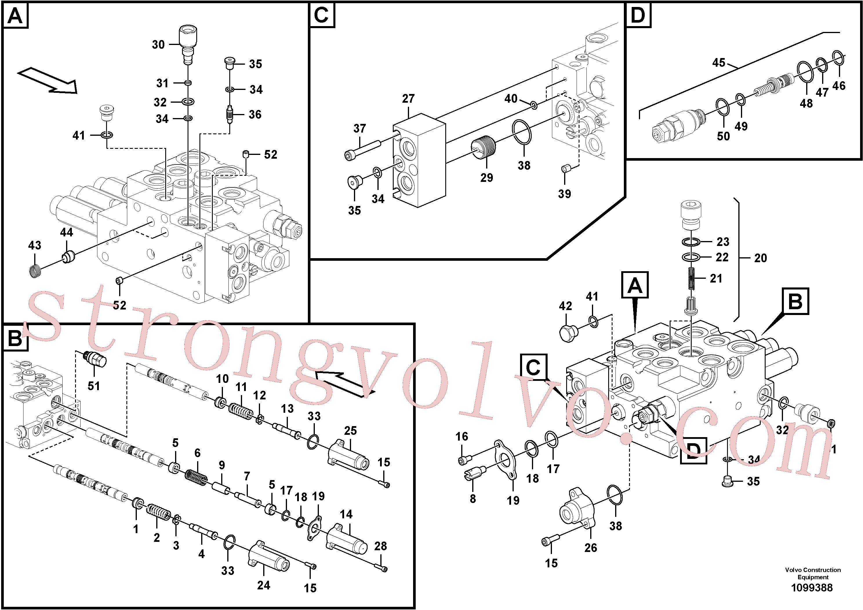 VOE990562 Volvo Válvula mestra de comando(1099388 Montagem)