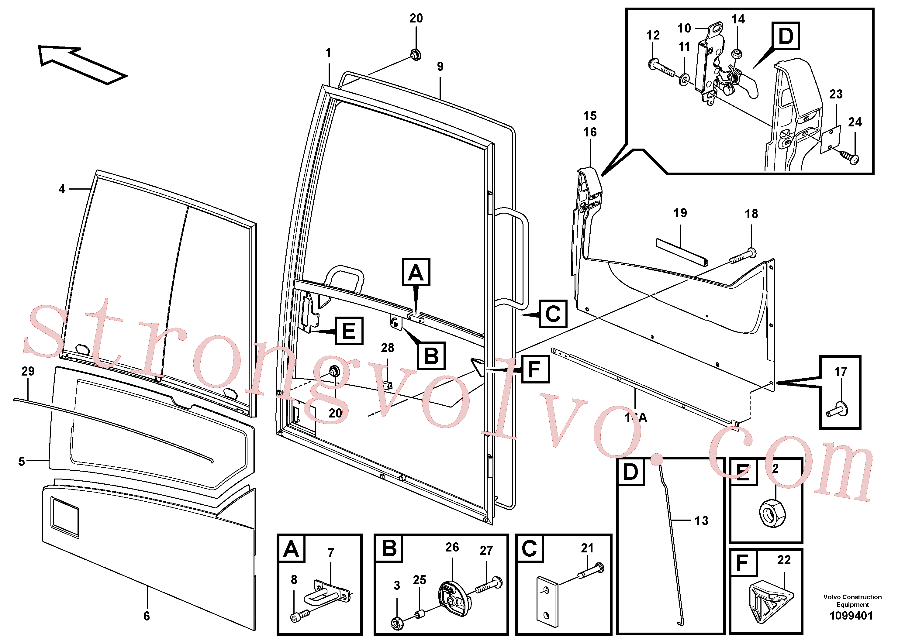 VOE962689 Volvo Porta, cabina do operador(1099401 Montagem)