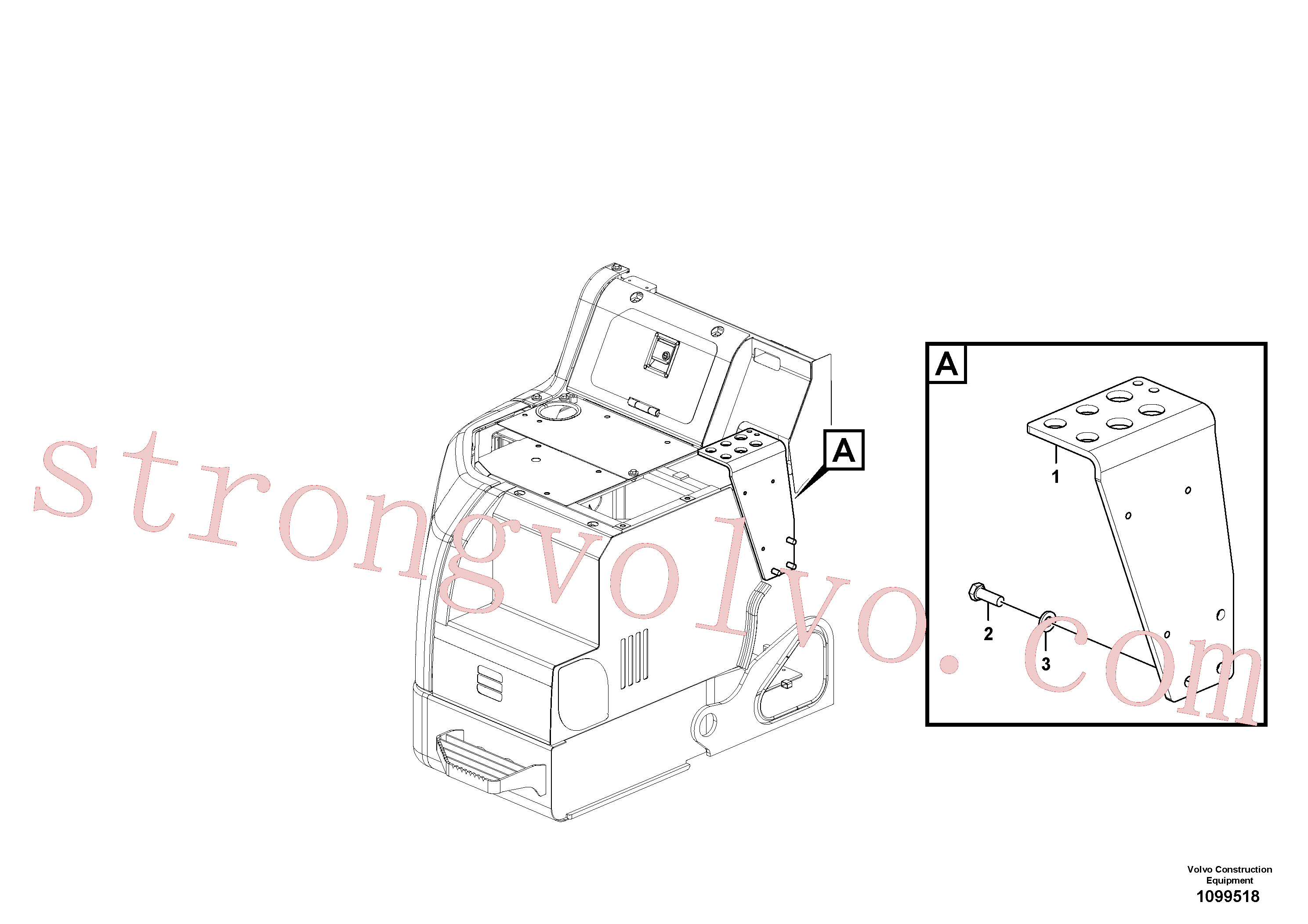 VOE14705123 Volvo Hidráulica de serviço, cilindro do braço de afundamento na lança.(1099518 Montagem)