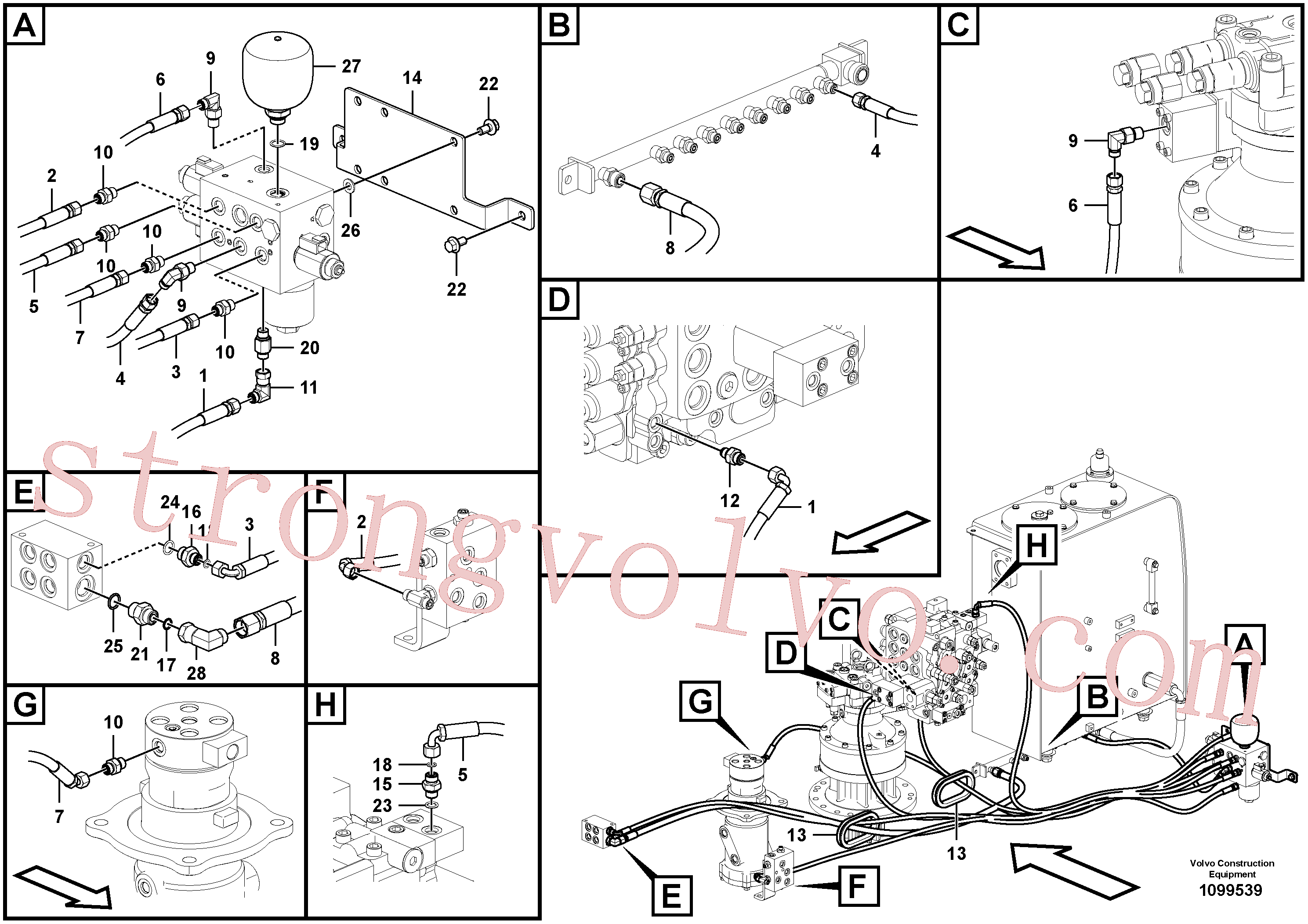VOE14884886 Cotovelo Volvo escavadeira