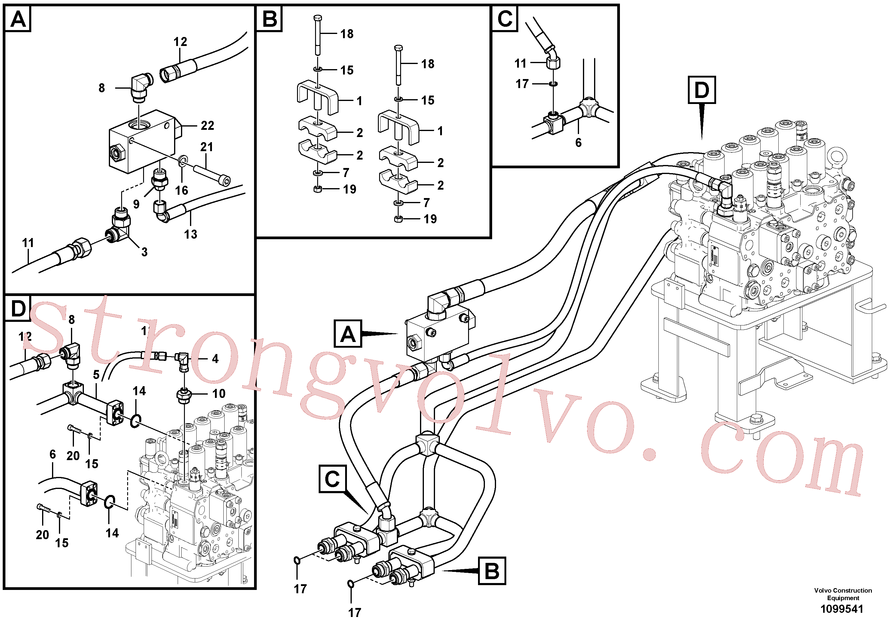 VOE14677901 Volvo Sistema hidráulico, válvula de comando da lança(1099541 Montagem)