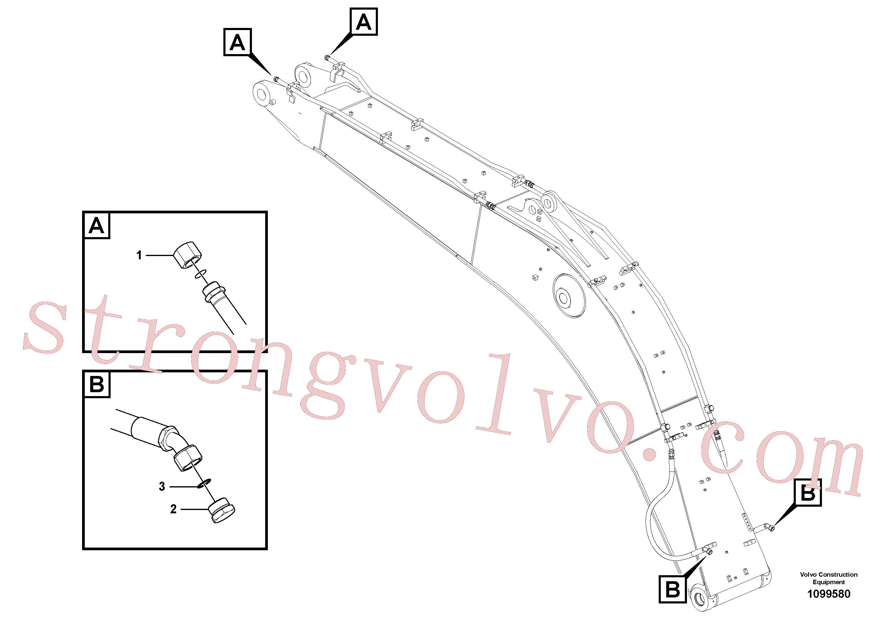 VOE935653 Volvo Hidráulica de serviço, martelo e cortador para lança(1099580 Montagem)
