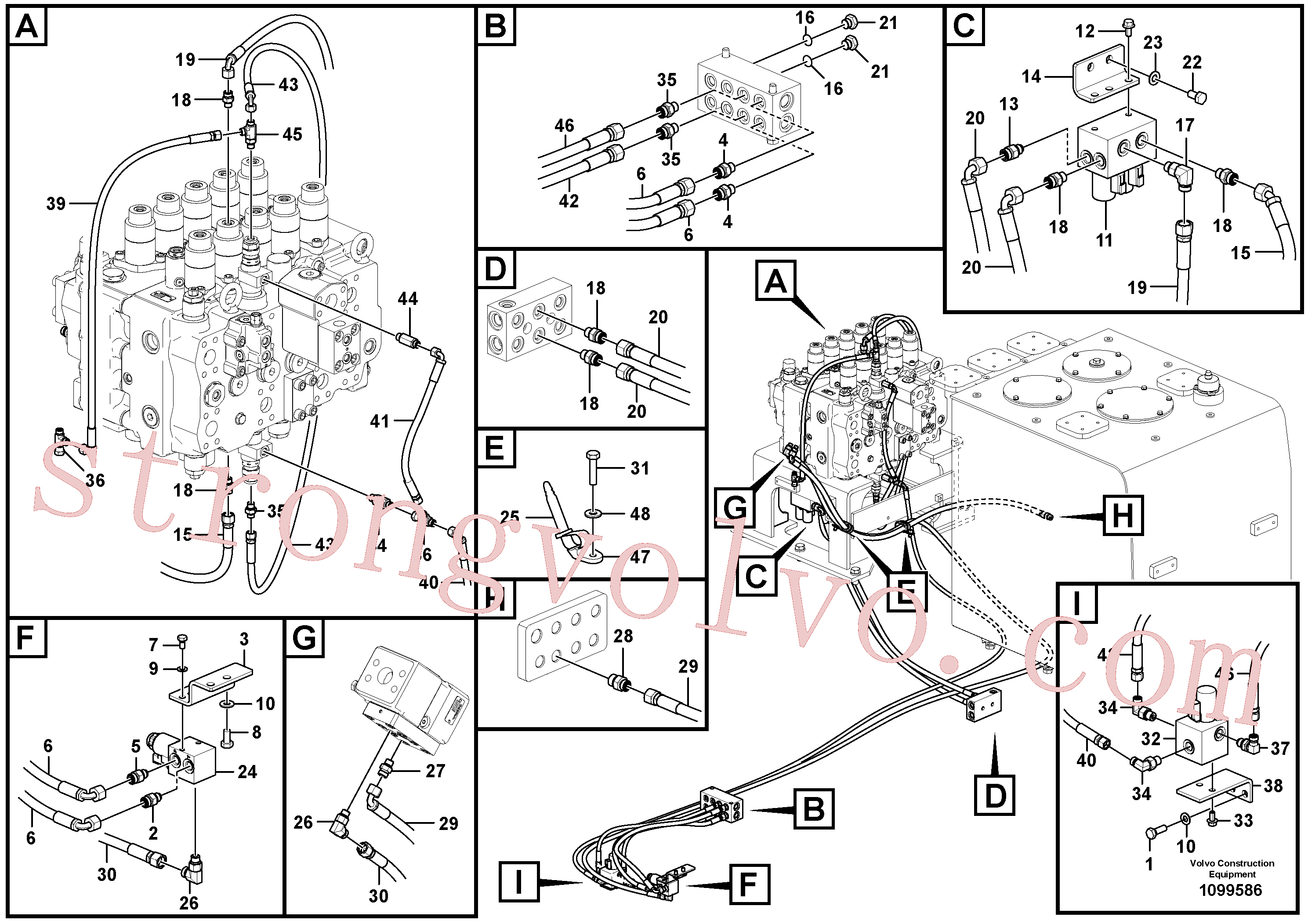 VOE937216 Volvo Sistema servomotor, martelo e corte(1099586 Montagem)