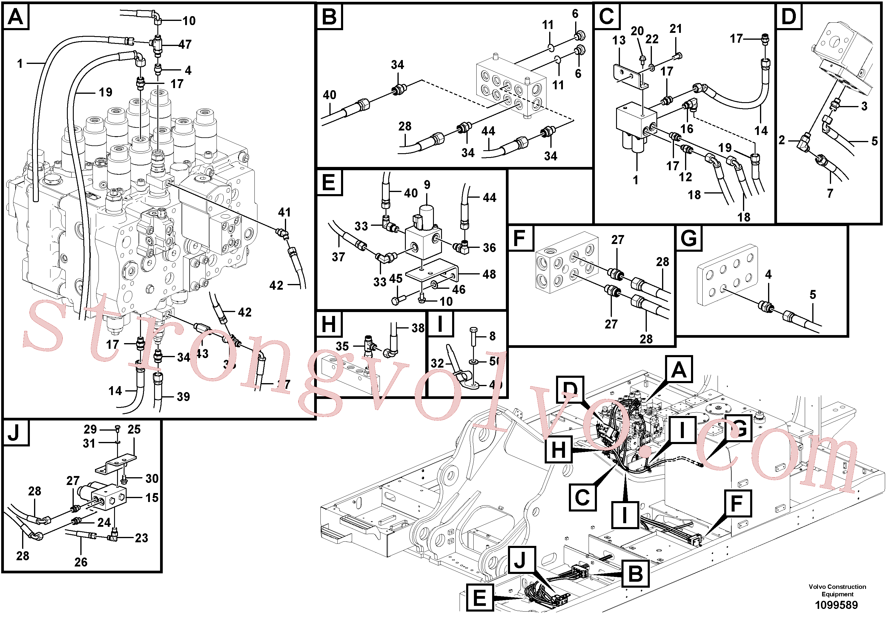 VOE937216 Volvo Sistema servomotor, martelo e corte(1099589 Montagem)
