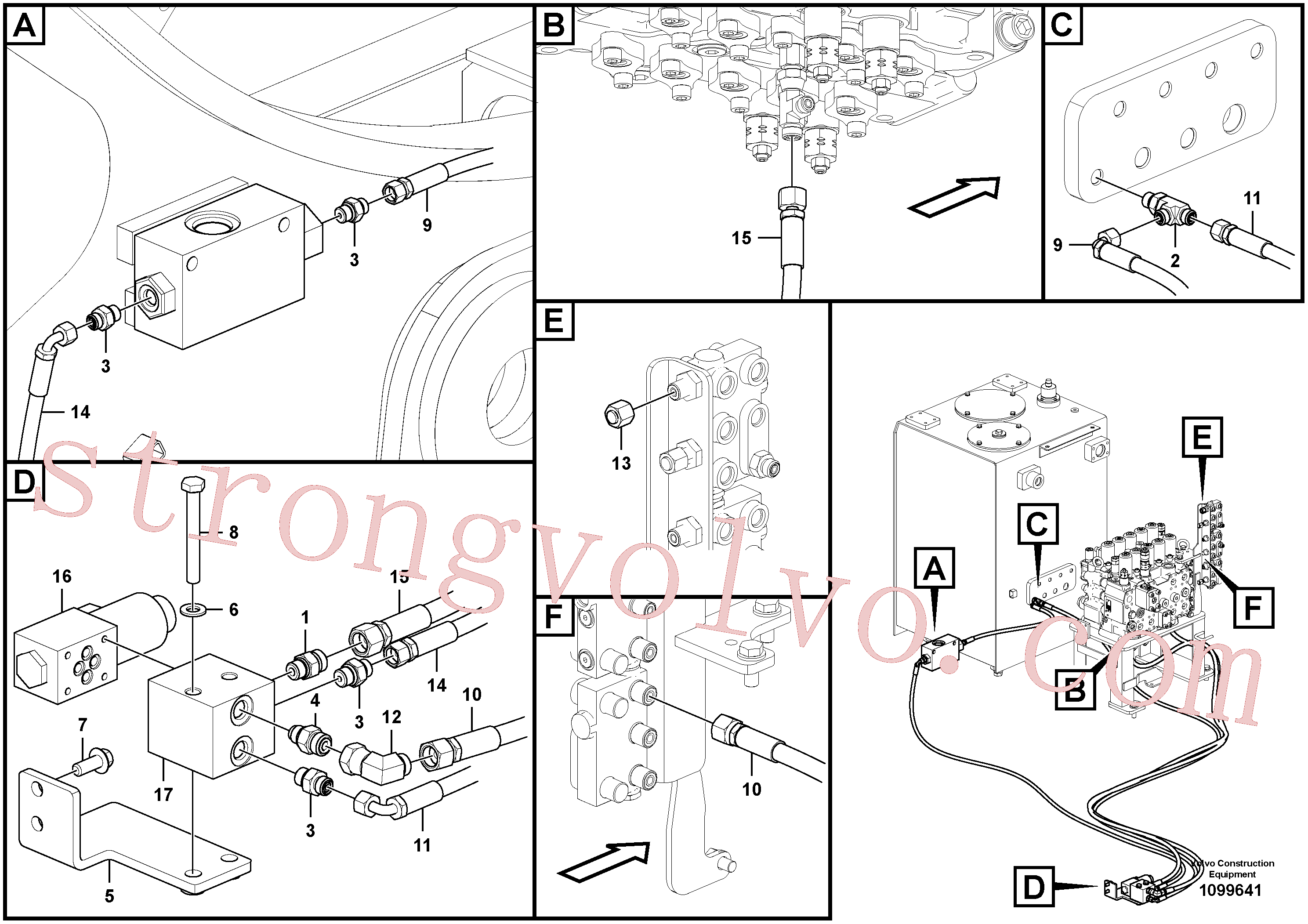 VOE937593 Volvo Sistema servomotor, válvula de comando para válvula solenóide(1099641 Montagem)