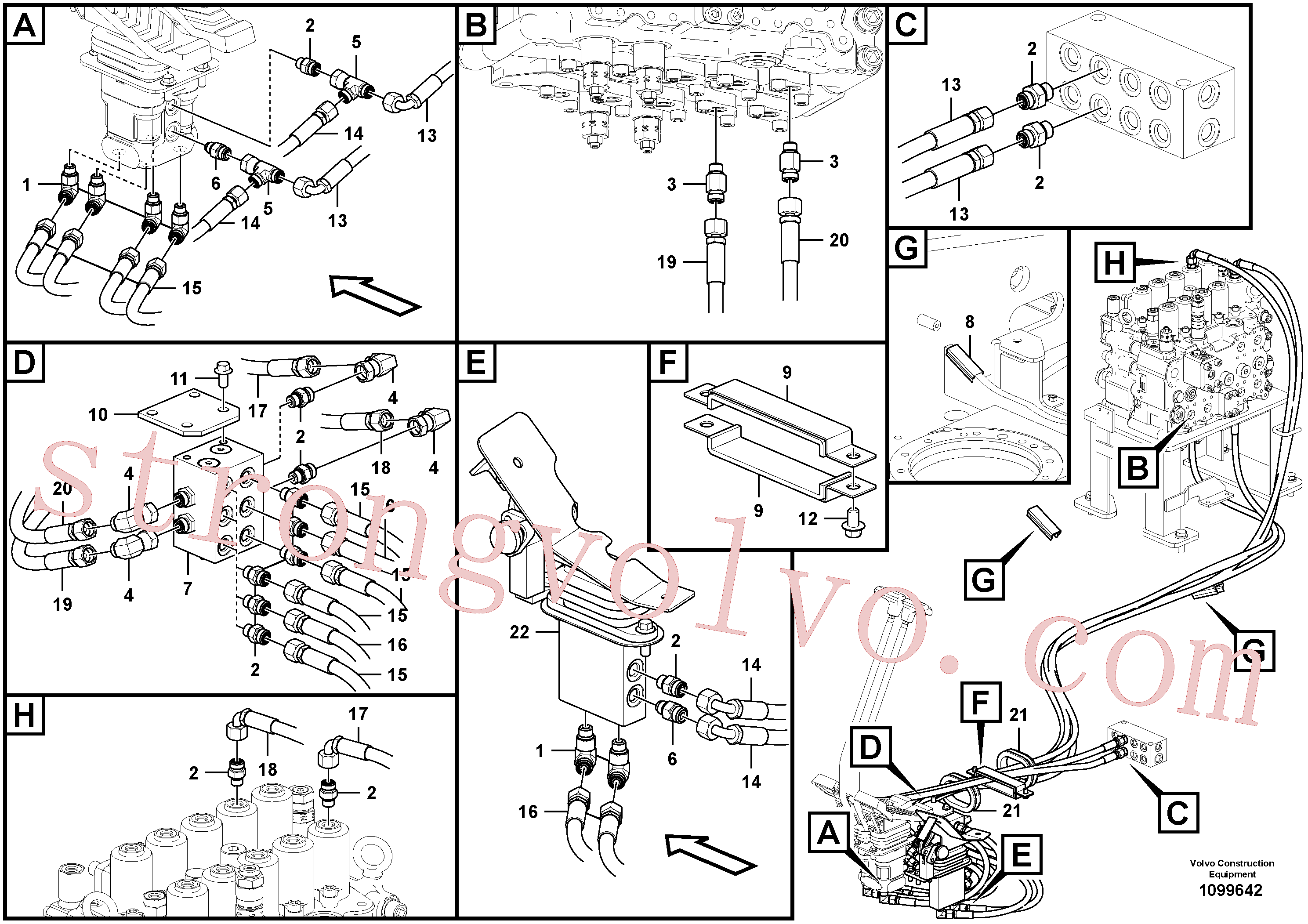 VOE15167159 Volvo Sistema servomotor, válvula de comando para pedal da válvula de comando(1099642 Montagem)