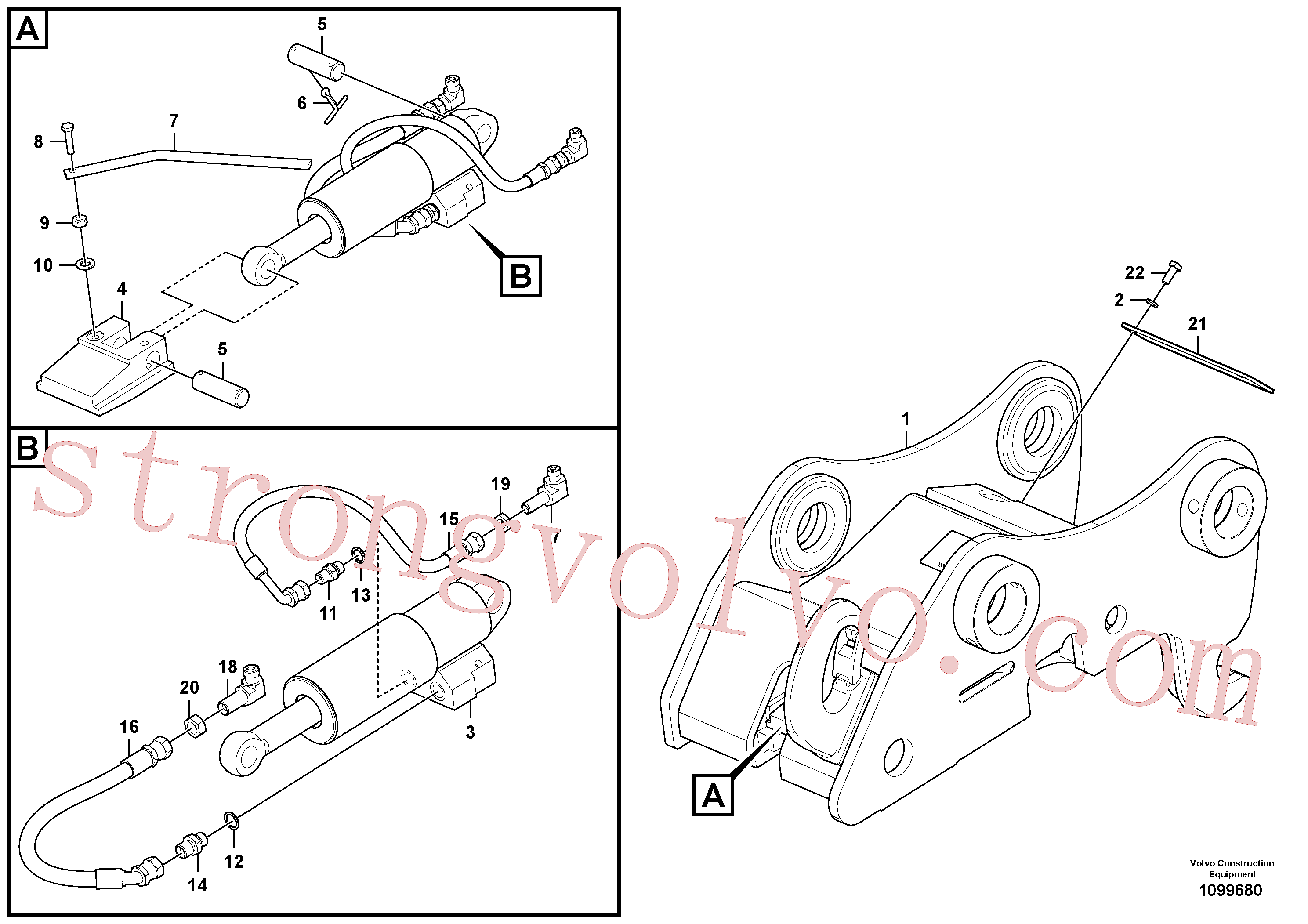 VOE14884832 Volvo Suporte de acoplamento, QuickFit(1099680 Montagem)