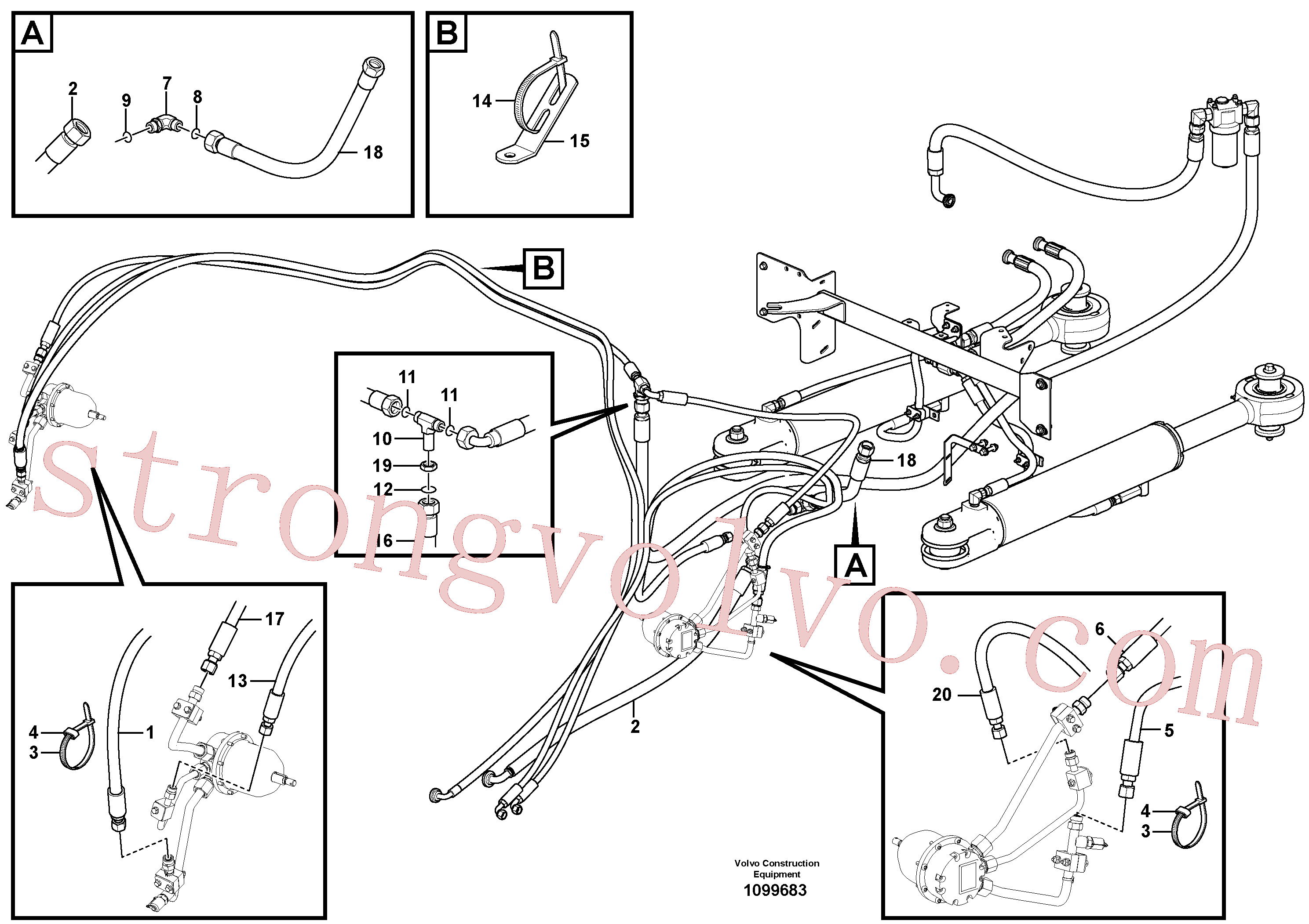 VOE15141222 Volvo Accionamento de ventilador(1099683 Montagem)